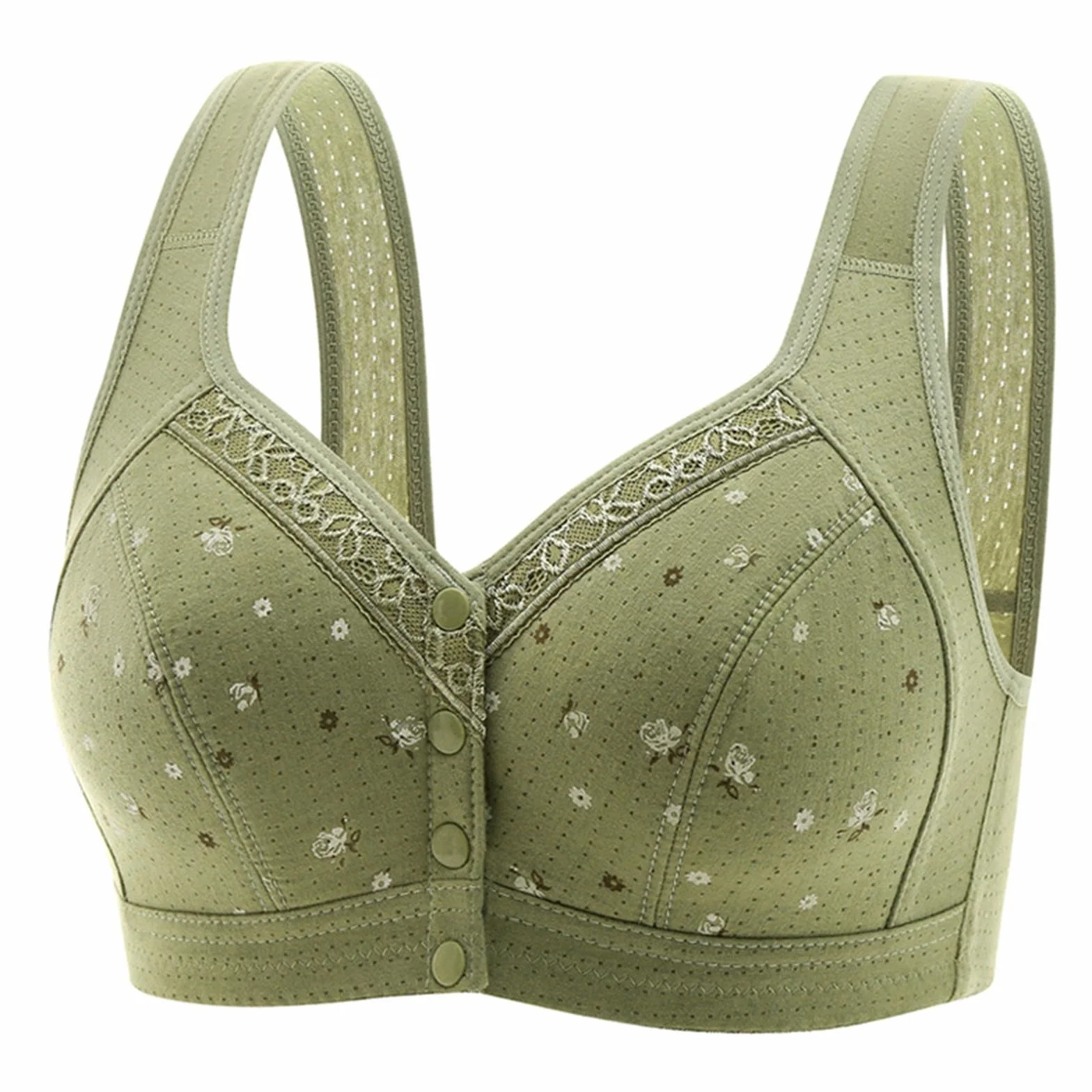 Soutien-Gorge pour Femmes âgées en Coton, Lot de 3, Fermeture Devant, Large, sans Armatures