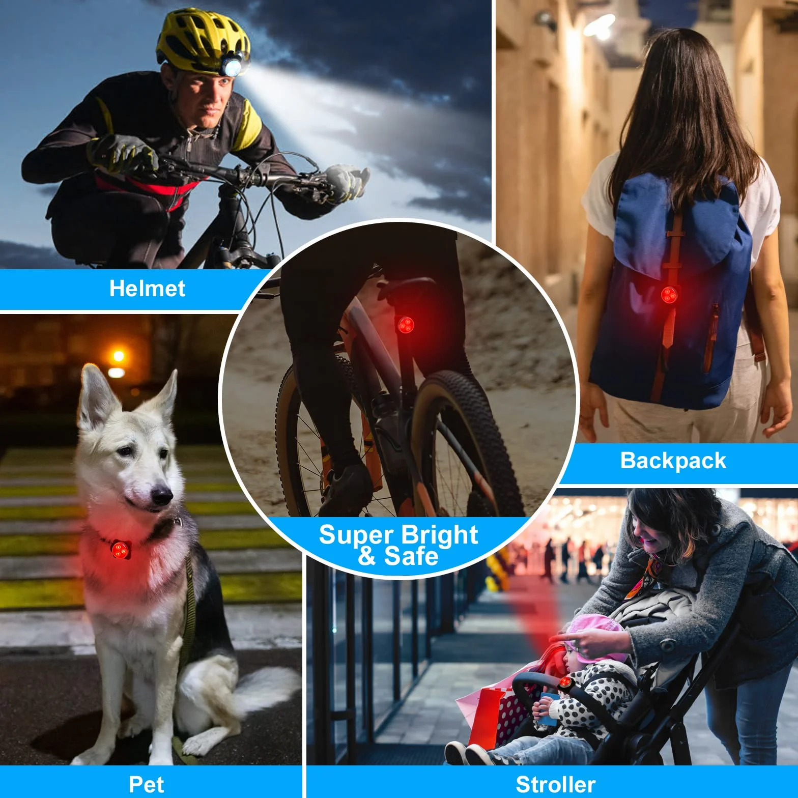 Flintronic Lumiere Velo Rechargeable Avant et Arrière, Lampe LED de Vélo, Kit Éclairage Vélo Éclairage USB Antichoc Impermeable Phare Lampe LED de Vélo pour VTT VTC Cycliste Poussette