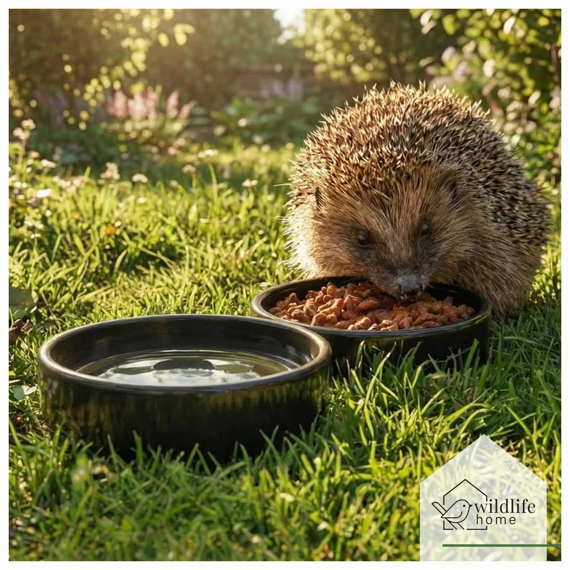 WILDLIFE HOME Mangeoire pour Hérisson 12 cm Station d'Alimentation Debout Résistant Lot de 2