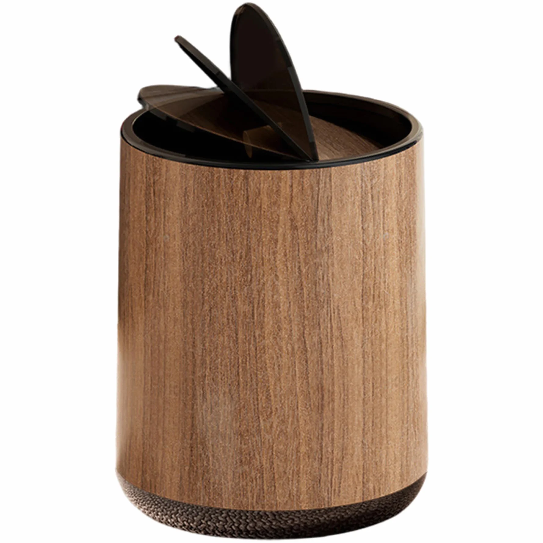 Poubelle 15 L grain de bois avec couvercle swing, seau intérieur détachable