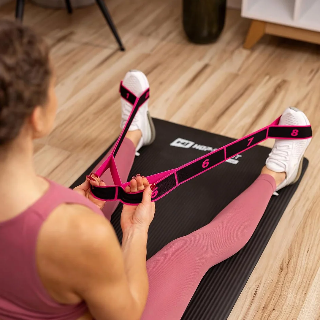 4 Pcs Elastique Musculation, Elastique Sport 8 Niveaux de Forces, Sangle de Yoga, Pilates Accessoires, Étireur de Fascia de Yoga, Jambes Ceinture D'étirement des Ligaments, pour Yoga Pilates Fitness