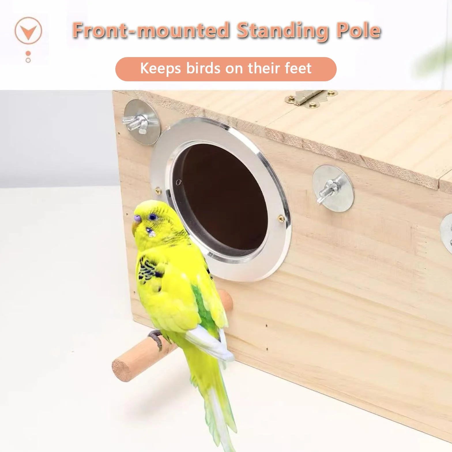 Boîte D'élevage de Perroquets en Bois Massif Nichoir Volière pour Oiseau D'amour Perruche