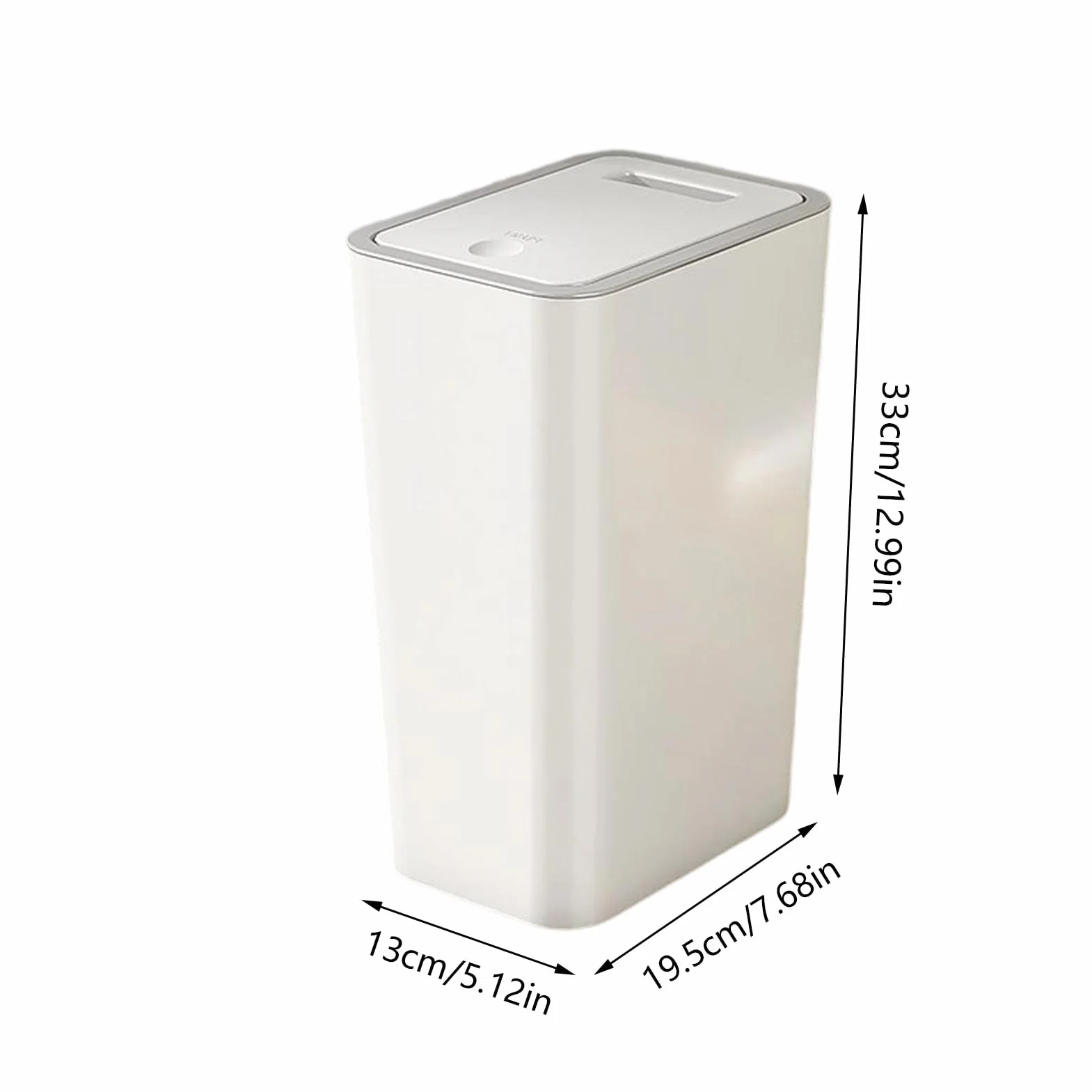 Poubelle Salle Bain Plastique Avec Couvercle 10L 33x9.5x13cm Poubelle Cuisine Bureau