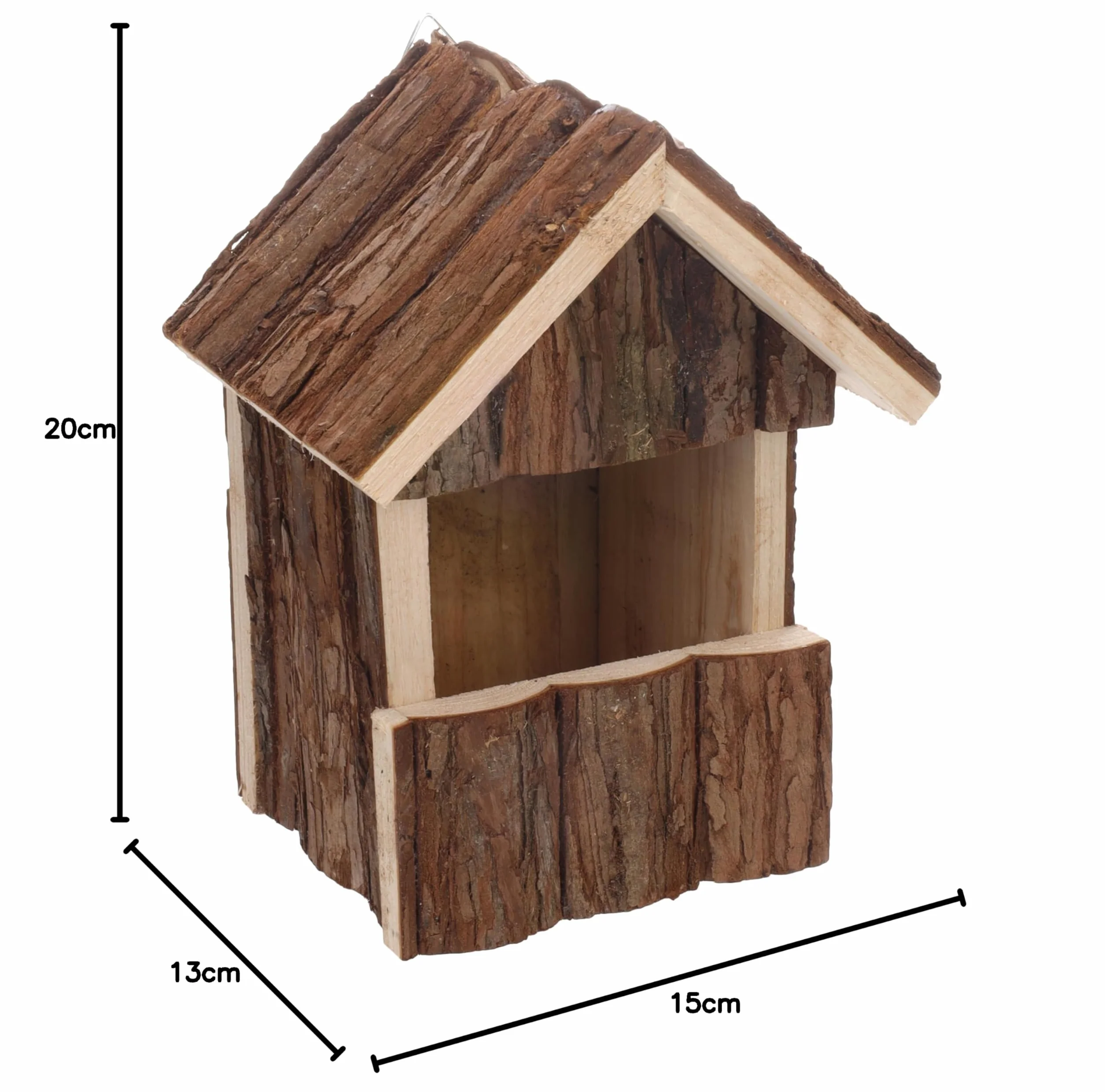 Nichoir Oiseaux Exterieur Bois Naturel 15,5x13x20cm Flamingo Gancha