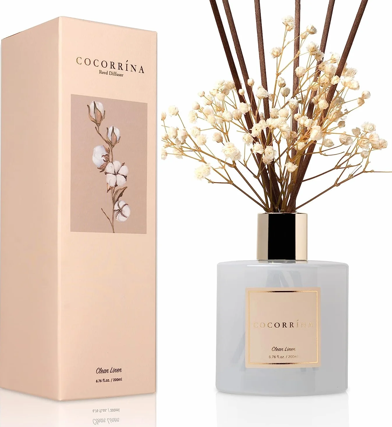 COCORRÍNA Reed Diffuseur 200ml avec Bâtonnets, Parfum pour Salle de Bain