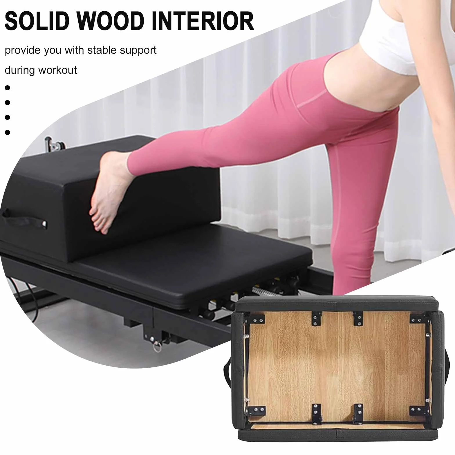 Boîte d'assise Pilates pour Reformer Pilates par Box pour Salle de Sport à Domicile et Studio Professionnel, destinée aux Exercices Pilates