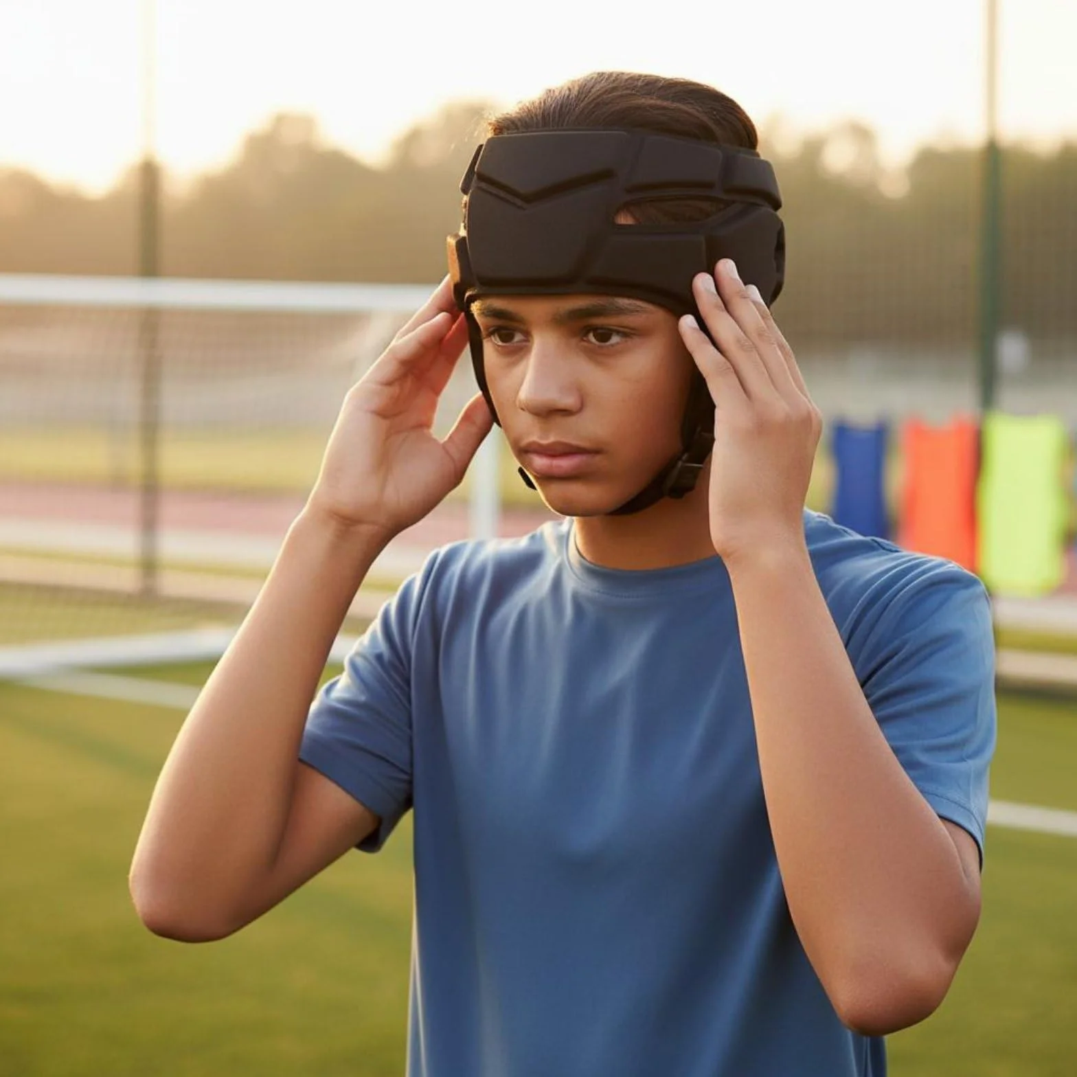 predolo Casque de Rugby de Gardien Enfant, Protège-Tête Anti-Collision Respirant, Casque Souple de Sport Léger Bandeau Rembourré de Gardien de pour Football Jeunes