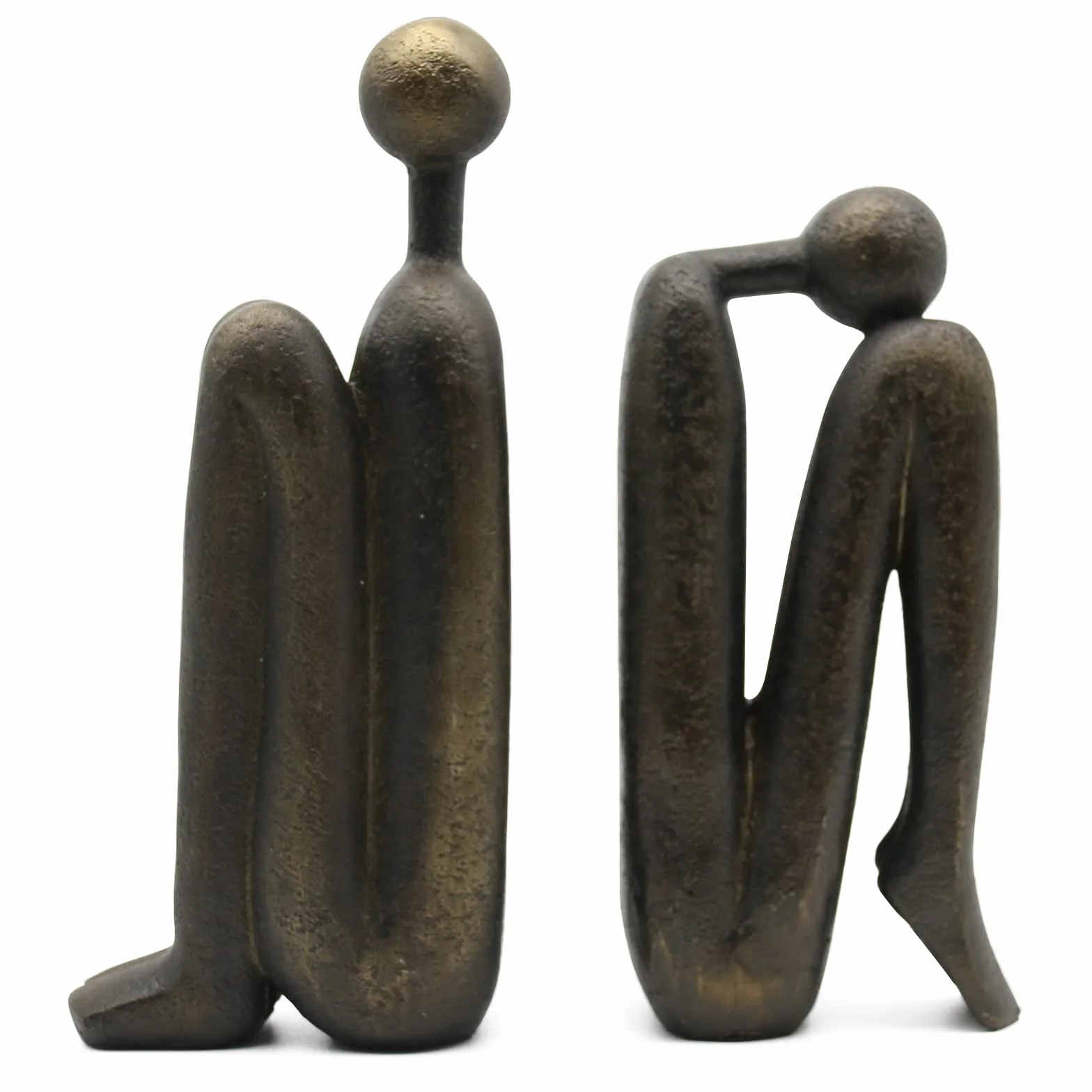 Lukitas Thinker Statues Serre-Livres décoratifs antidérapants en résine