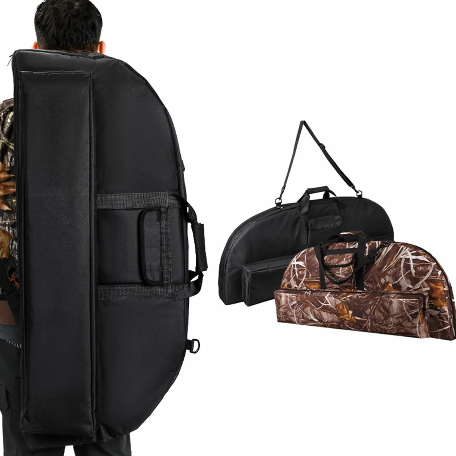 Sac à dos pour tir à l'arc - Plusieurs poches - Sac de transport portable de grande capacité - Durable - Étui de transport pour arc, chasse, entraînement en plein air