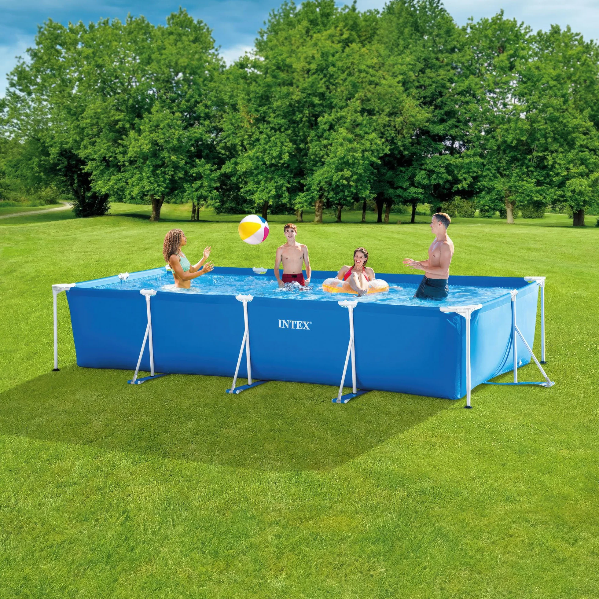 Intex piscine metal frame junior rectangulaire 4,50 x 2,20 x 0,84m