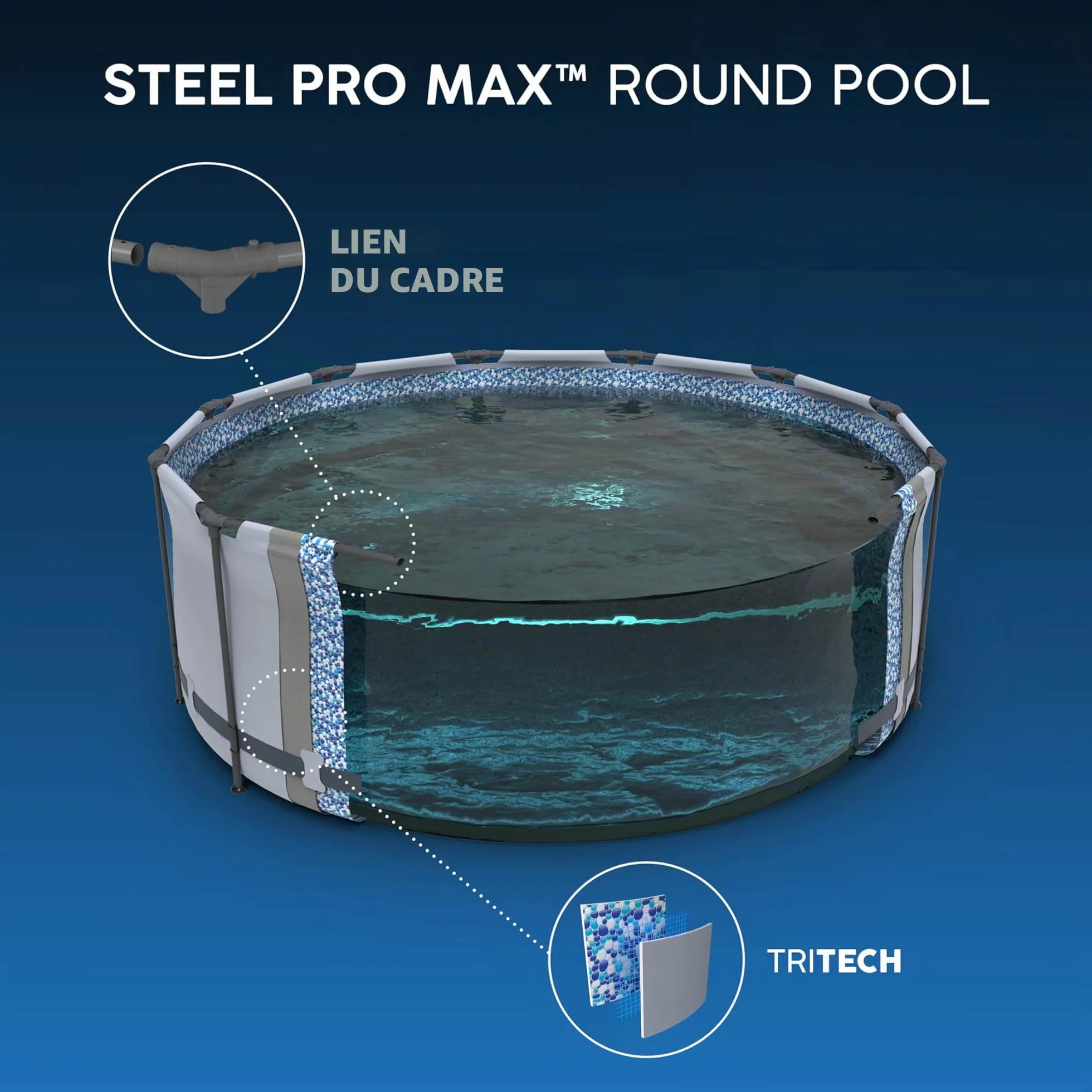 Bestway Piscine Steel Pro Max 56406 FrameLink 305 x 76 cm Gris