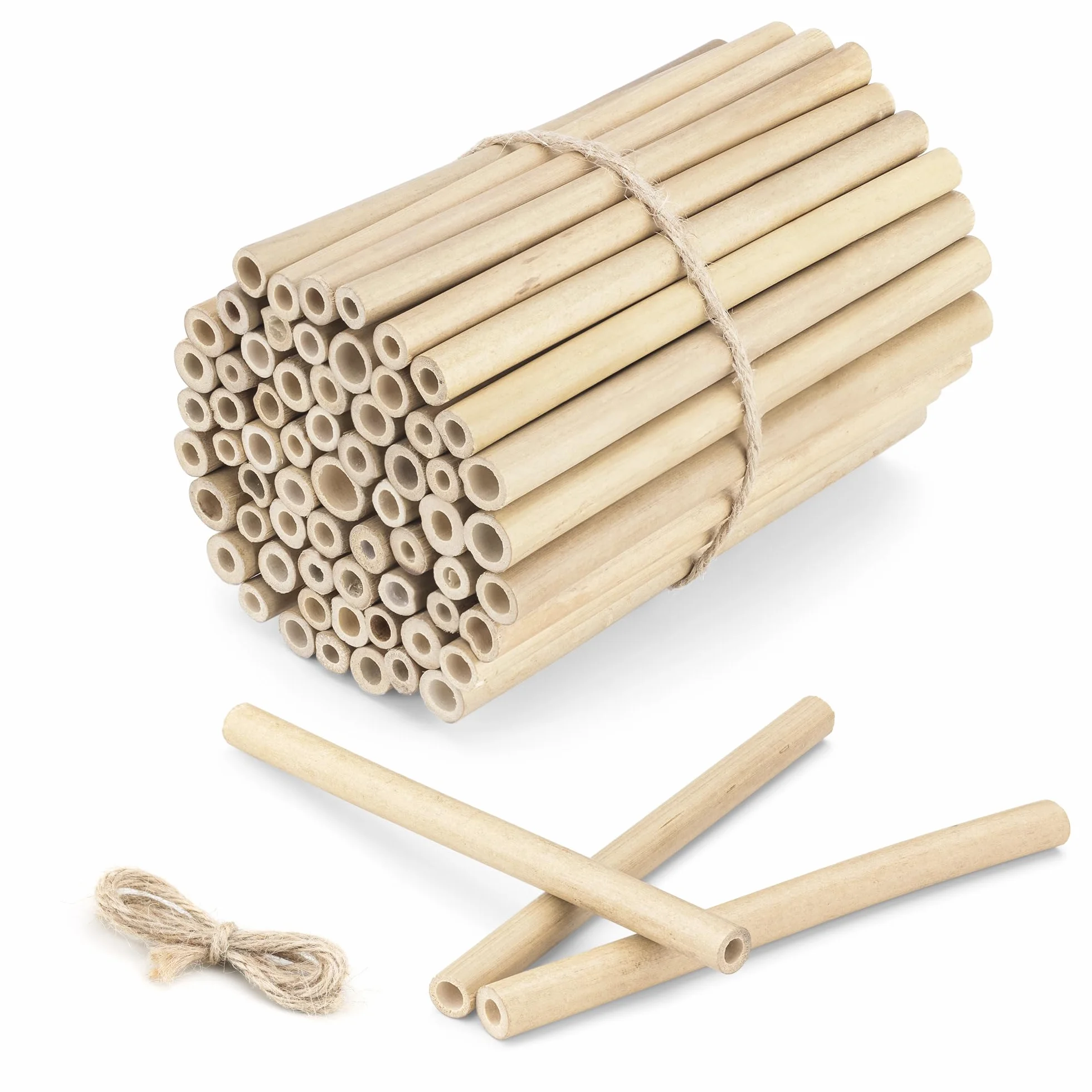 Navaris Tube en Bambou pour Abeille 60x 15 cm Refuge avec Corde