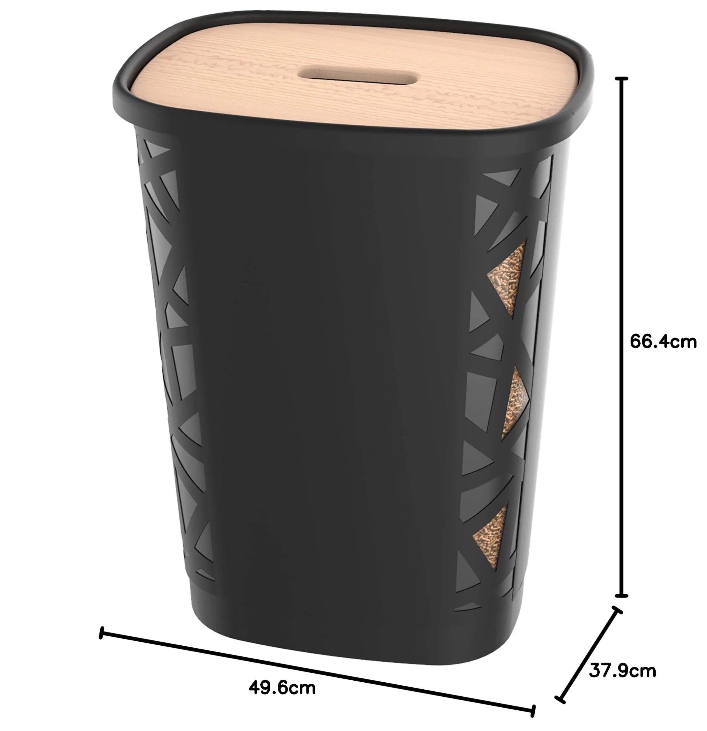 EDA Coffre à Granulés de Bois XL Noir 45kg
