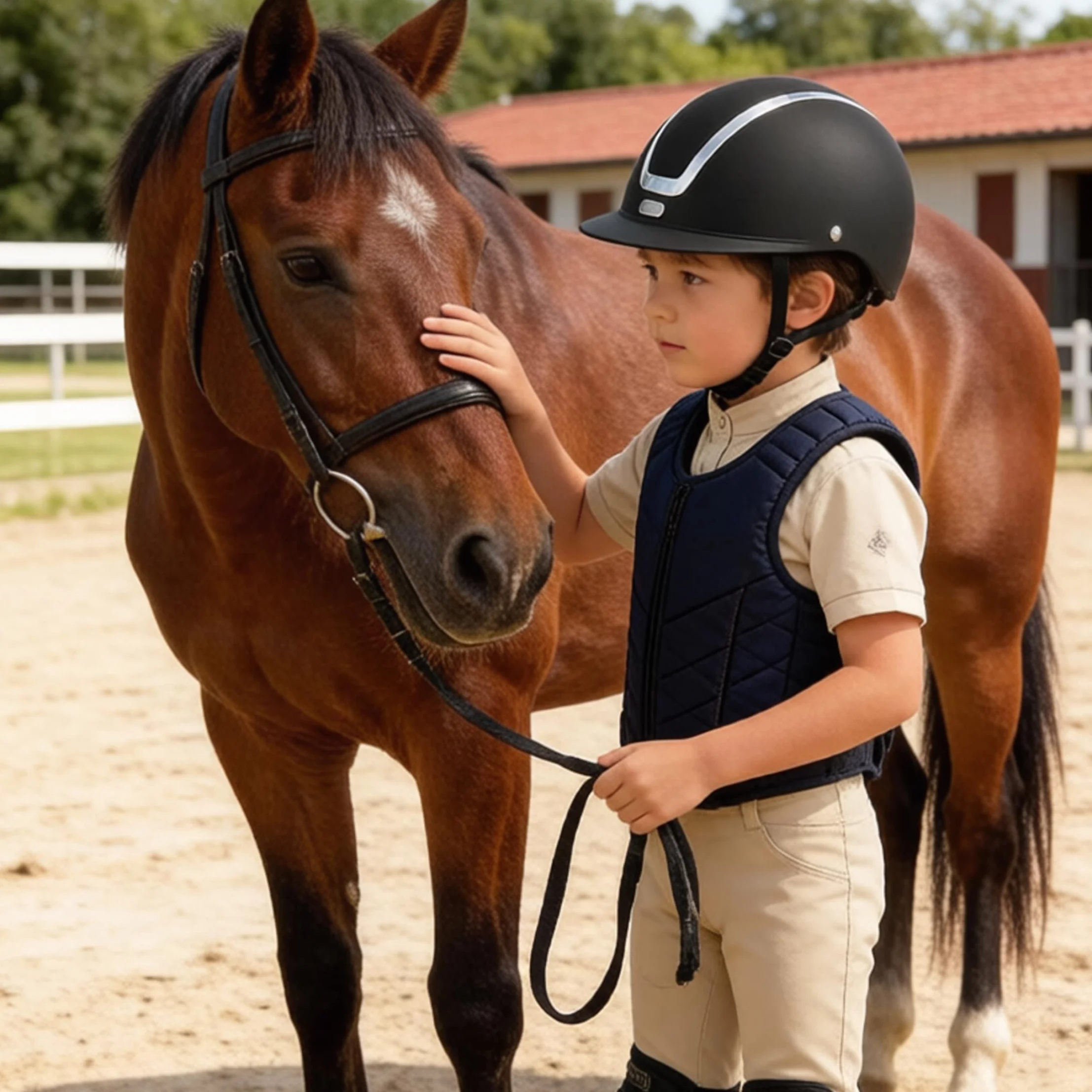 Casque d'équitation pour Enfant résistant aux Chocs pour l'entraînement en extérieur Mat Taille Ajustable de 48 à 52 cm.