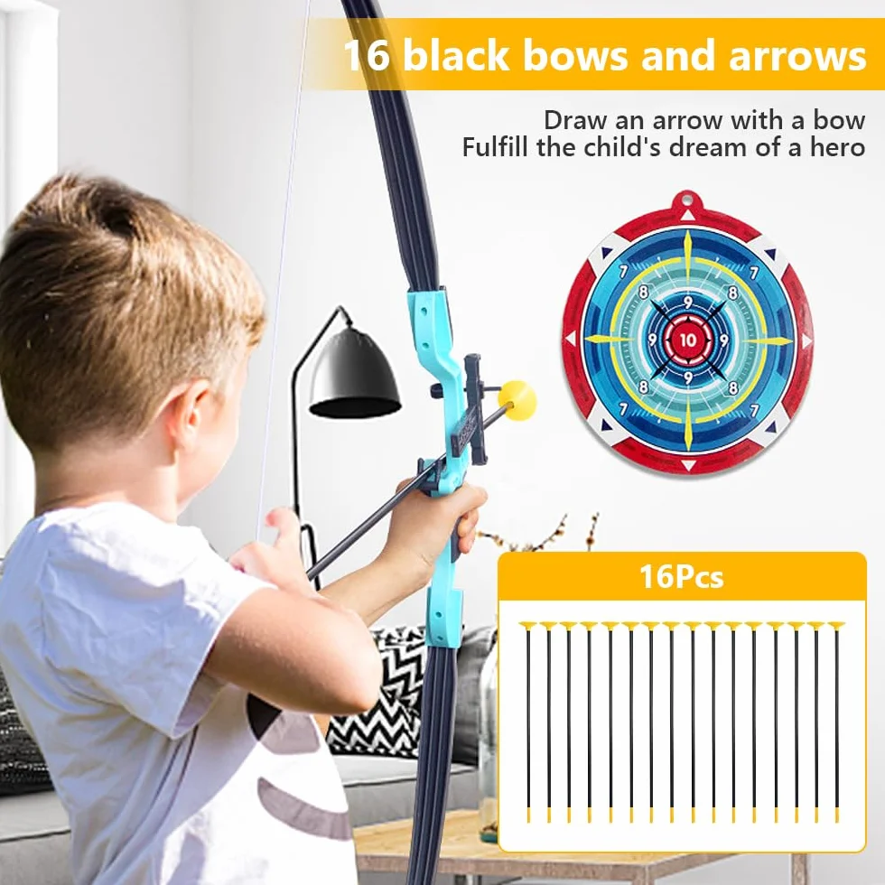 Flèche Ventouse 42 cm Tir à l'arc Flèches de Rechange Jouet Enfant Noir