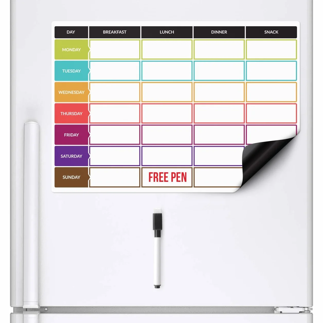 CKB Ltd Tableau Frigo Magnétique A3 Planificateur Repas Sain pour Cuisine