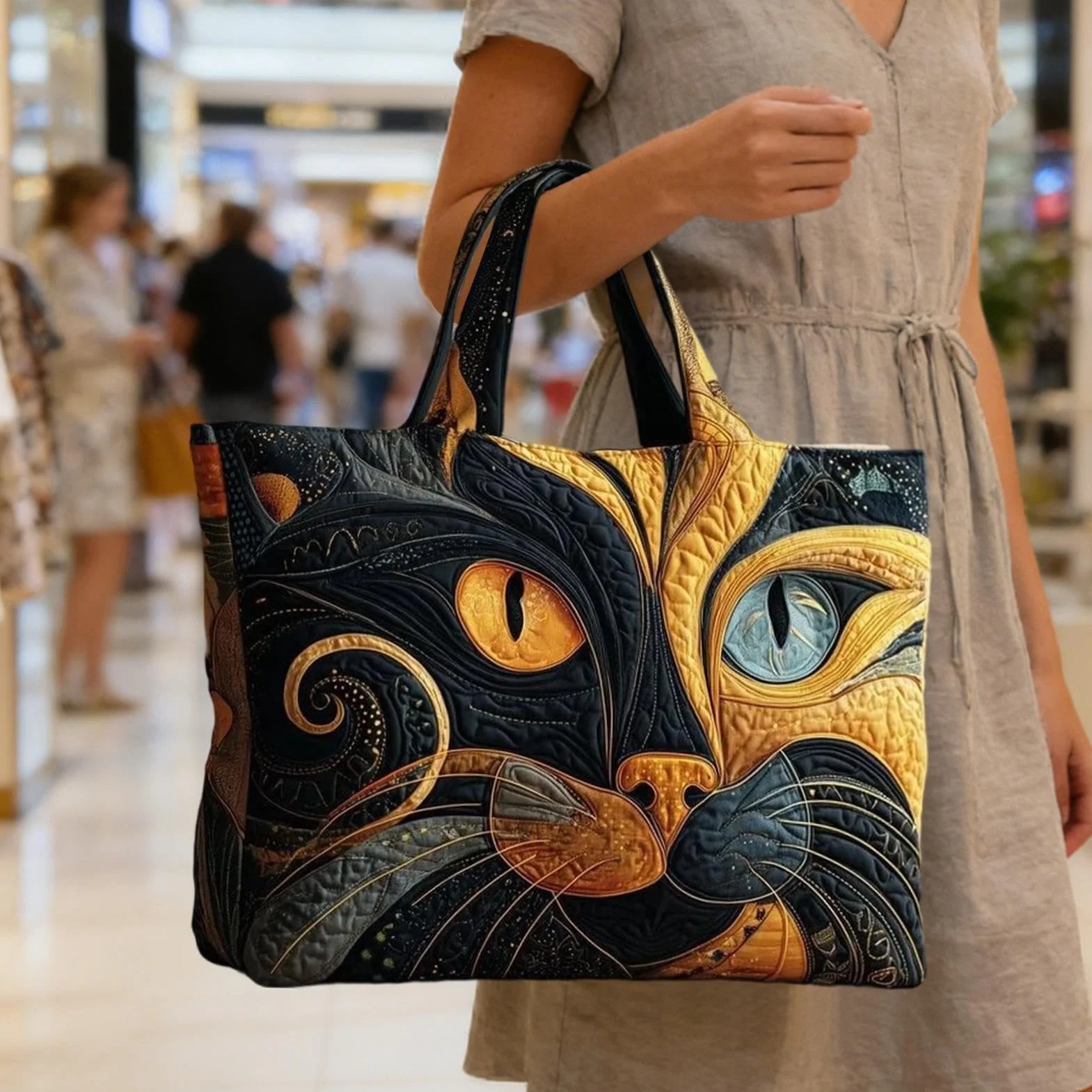 Sac fourre-tout pour femme, motif animaux mignons, pochette légère de grande capacité, sacs à bandoulière élégants, pour le , l'école, le bureau, le travail, les déplacements, le shopping, le