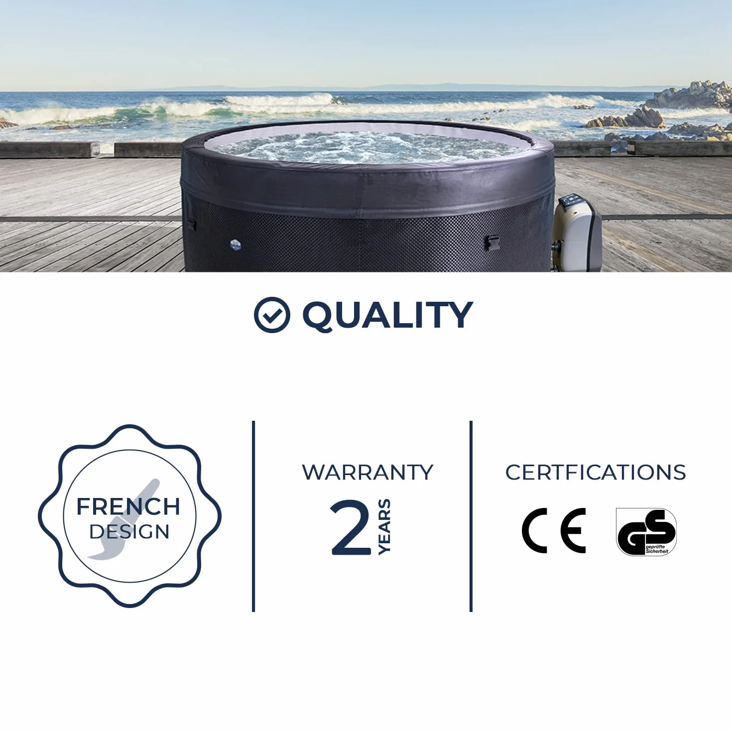 NETSPA SP-VIP140B Spa Semi Rigide Rond 4 Places
