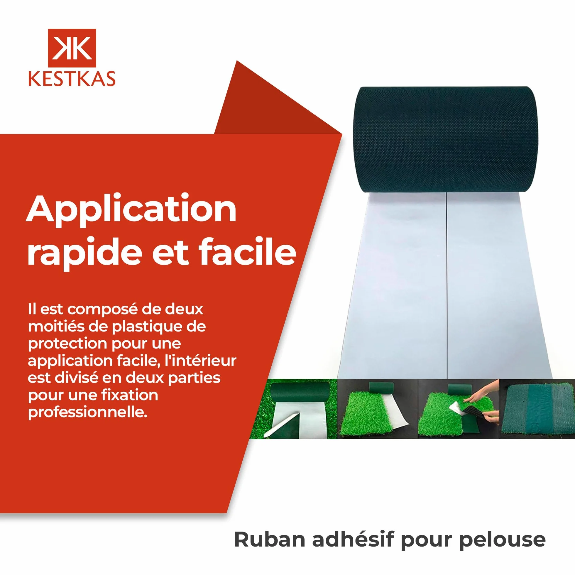 Bande de Jonction Gazon Synthétique 15cm x 10m (x2) Ruban de Jointure Extérieur