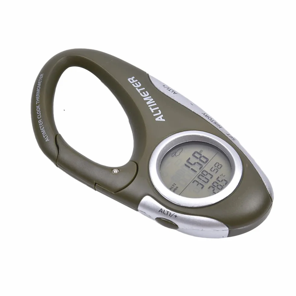 Altimètre pour la randonnée | Altimètre Multifonctionnel Portable avec thermomètre - randonnée Mousqueton Altimètre pour Femme Homme Explorateurs Randonneurs