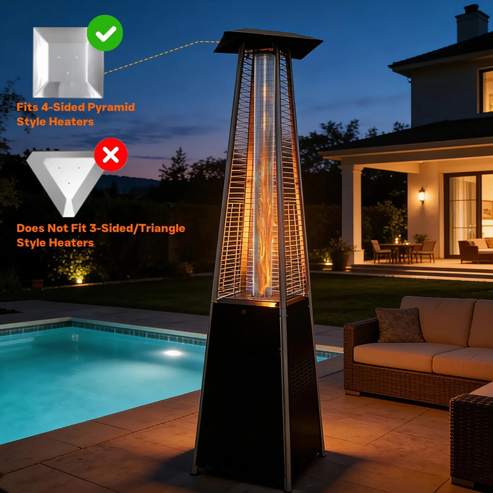 Onlyfire Tube en Verre de Remplacement 125 x 10 cm pour Parasol Chauffant et Poêle à Granulés, Diamètre 100 mm