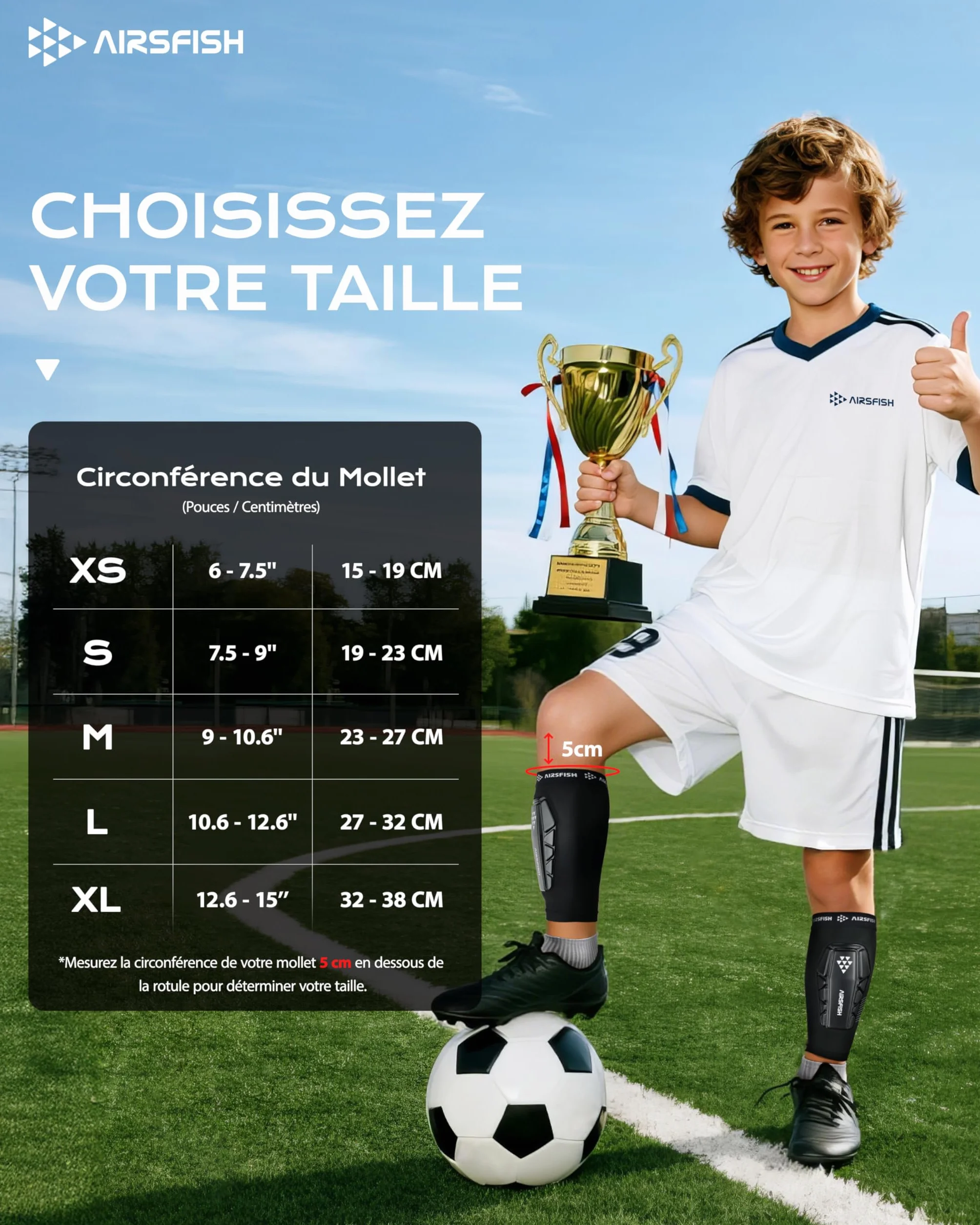 Protège-Tibias de Football pour Enfants - Équipement de Football Ultra léger pour garçons et Filles avec cœur en PU et Grip en Silicone - Protège-Tibias Respirants pour Football