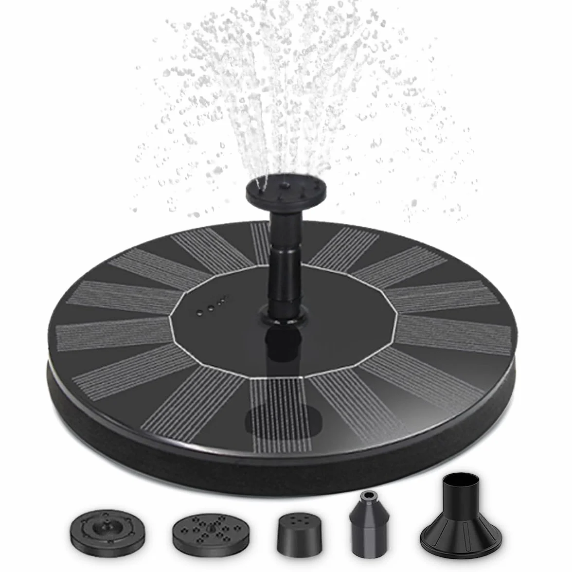 Kit de fontaine solaire d'extérieur 51 cm Aspect tonneau en bois Marron Jardin