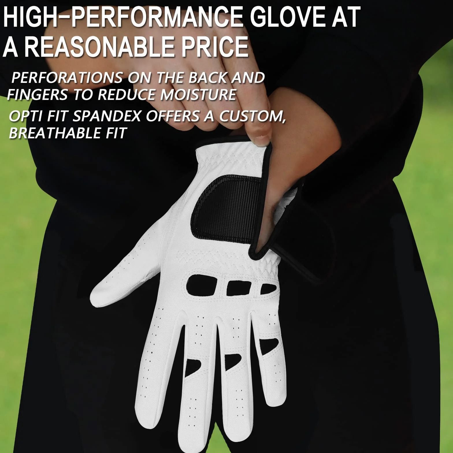 Gants de Golf Cuir Hommes Paquet de 2 FINGER TEN