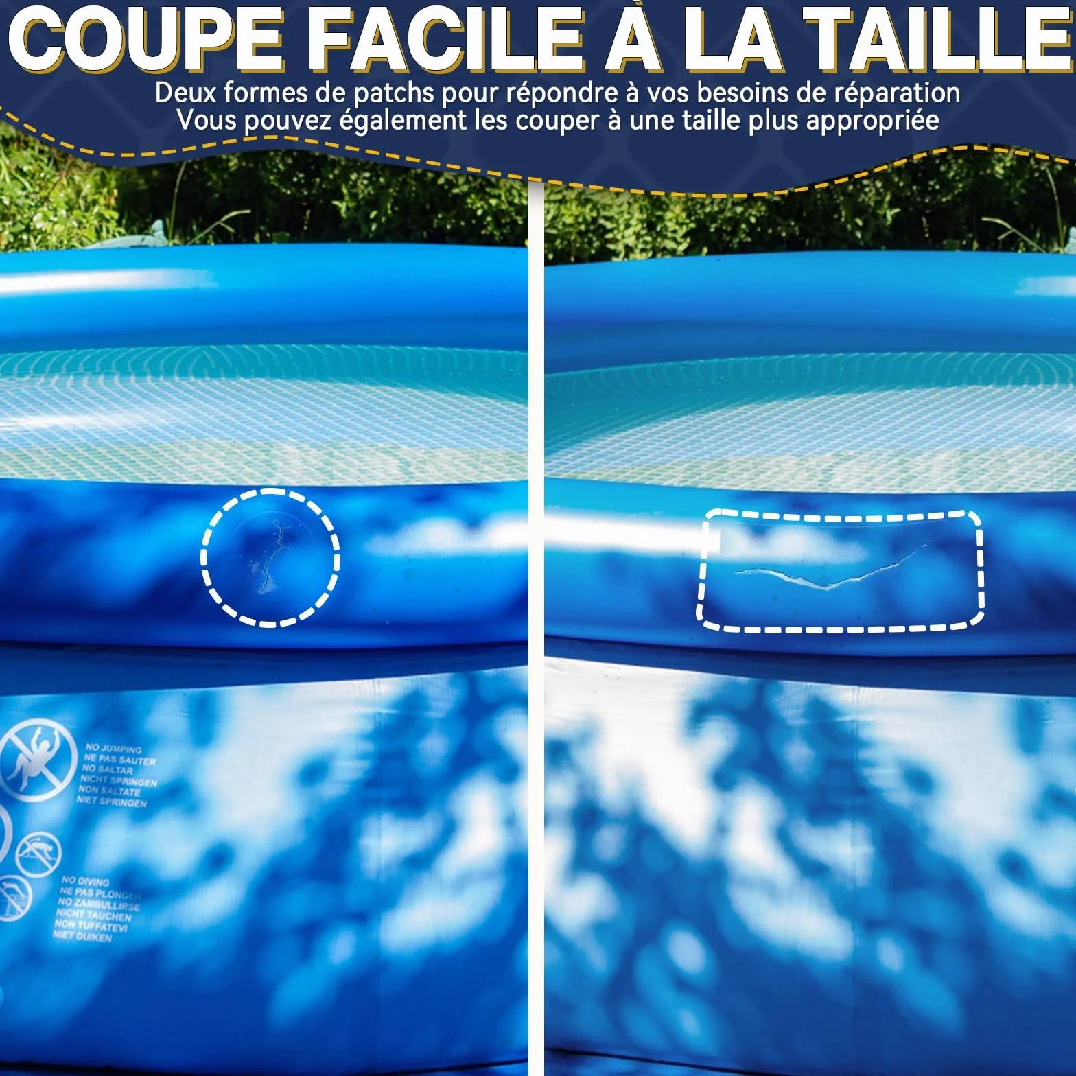 Kit de Réparation Piscine Imperméable Transparent pour Matelas Pneumatiques, Jacuzzis, PVC, ABS, EVA et Caoutchouc