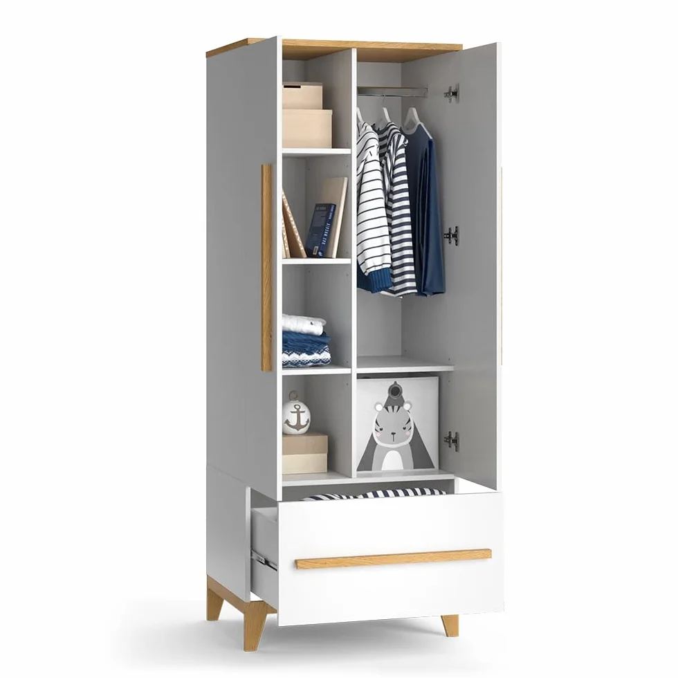 VitaliSpa Armoire Enfants Malia Blanc 70x186.8cm Rangement Vêtements
