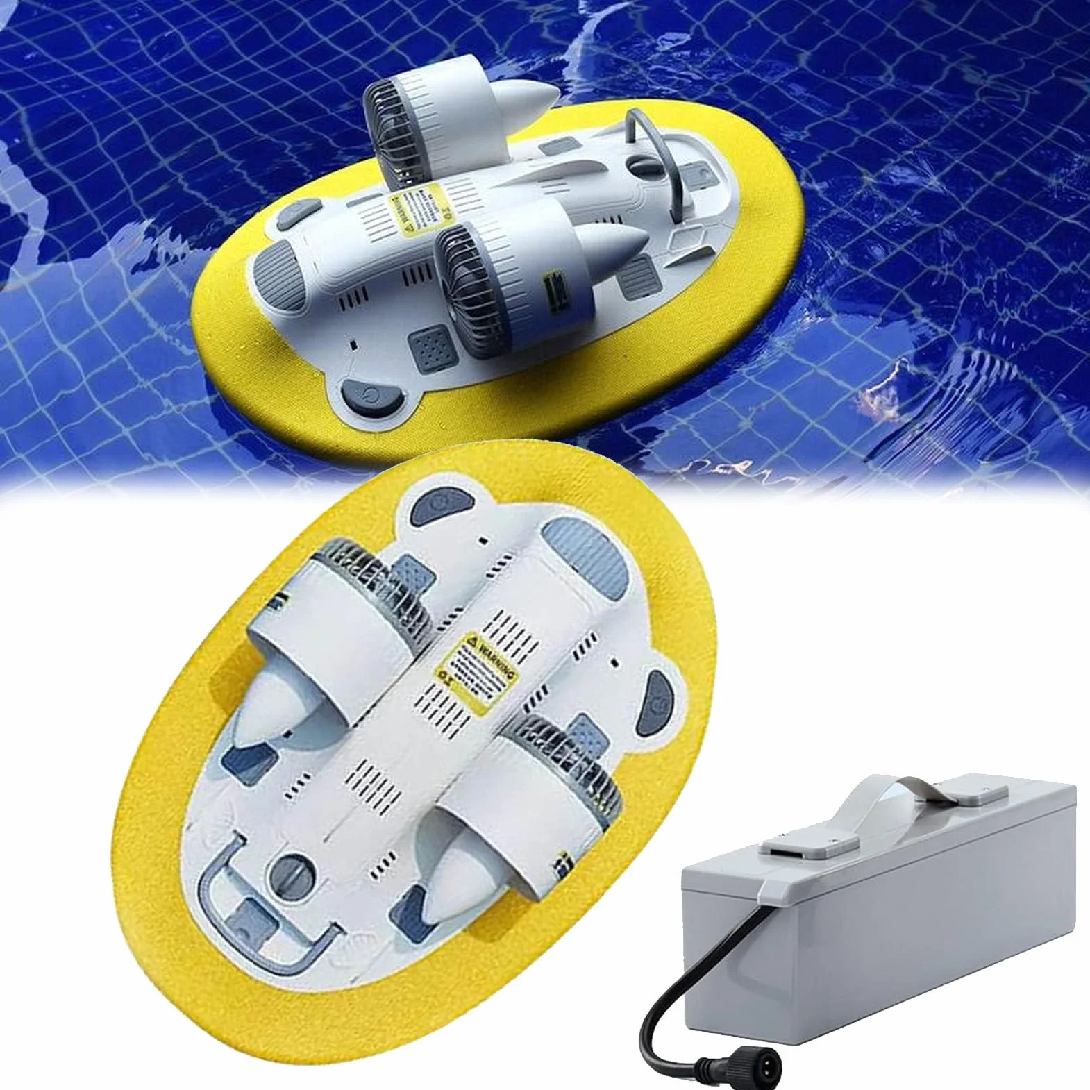 RayGenius Scooter éLectrique sous-Marin 300w 60 Minutes Equipement De PlongéE sous-Marine Piscine Enfants Adultes Scooter De Mer,BatteryX2