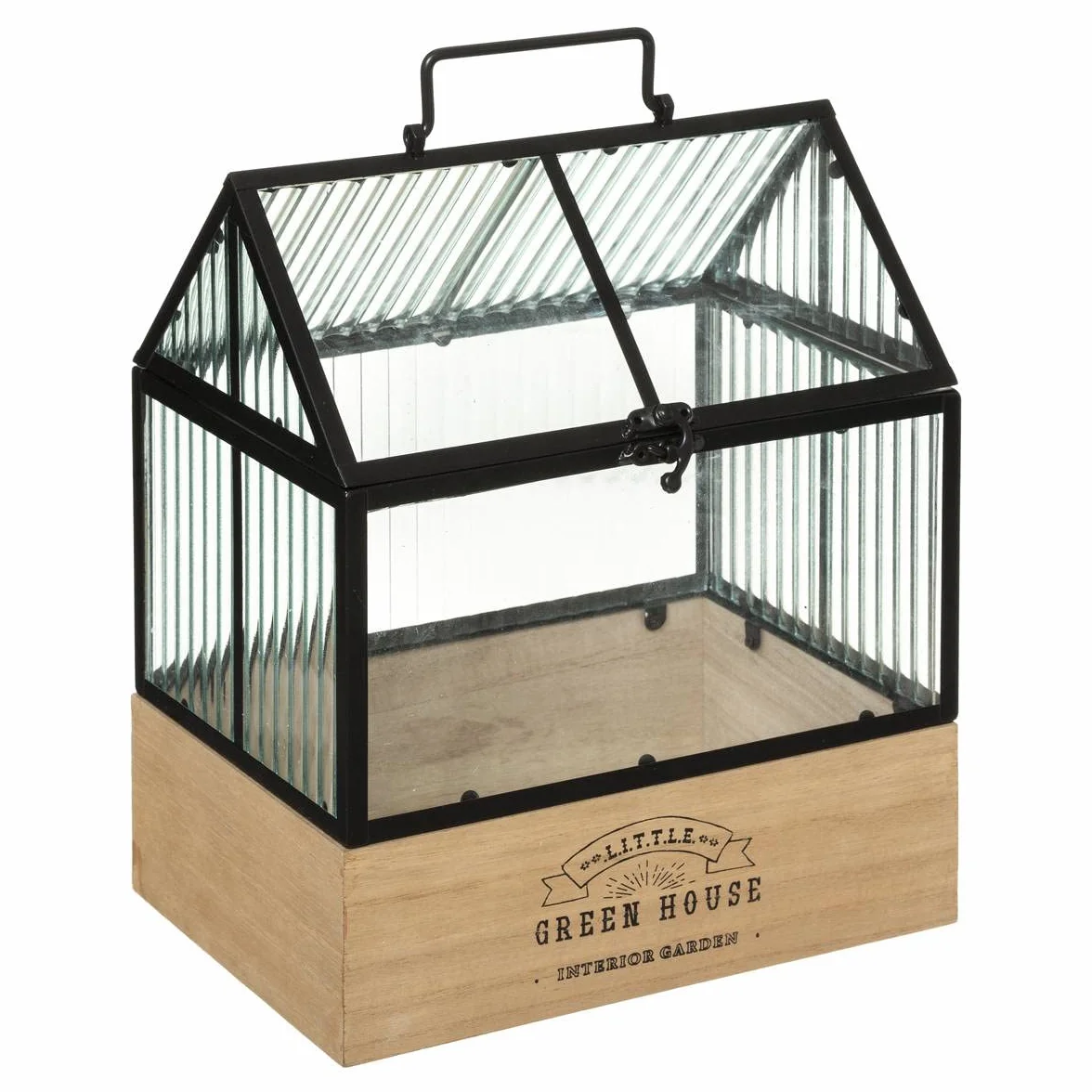 Atmosphera Serre House 26x30-5 cm Bois et Verre Transparent