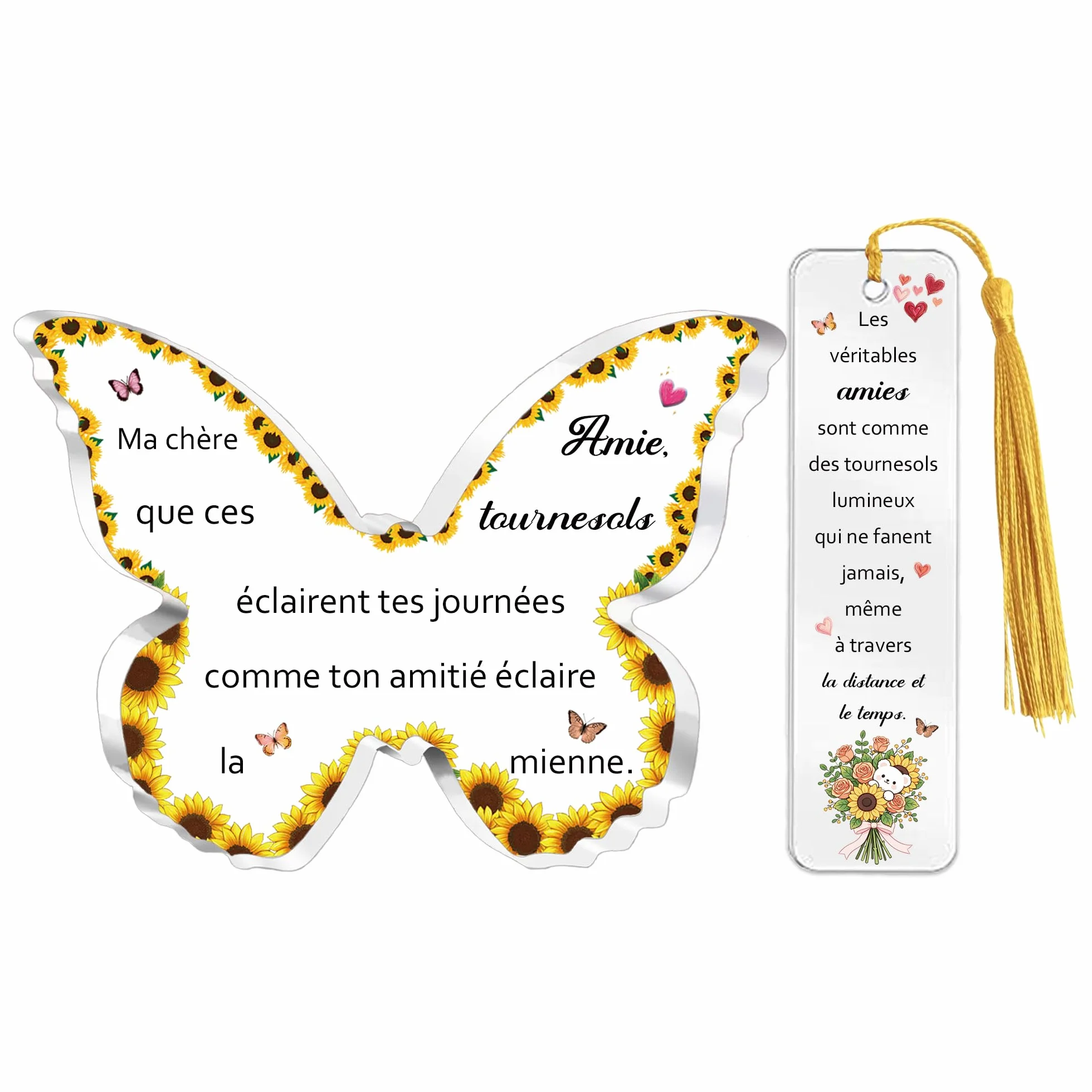 Marque-pages Papillon Ensemble 2PC Cadeaux Amitié pour Meilleure Amie