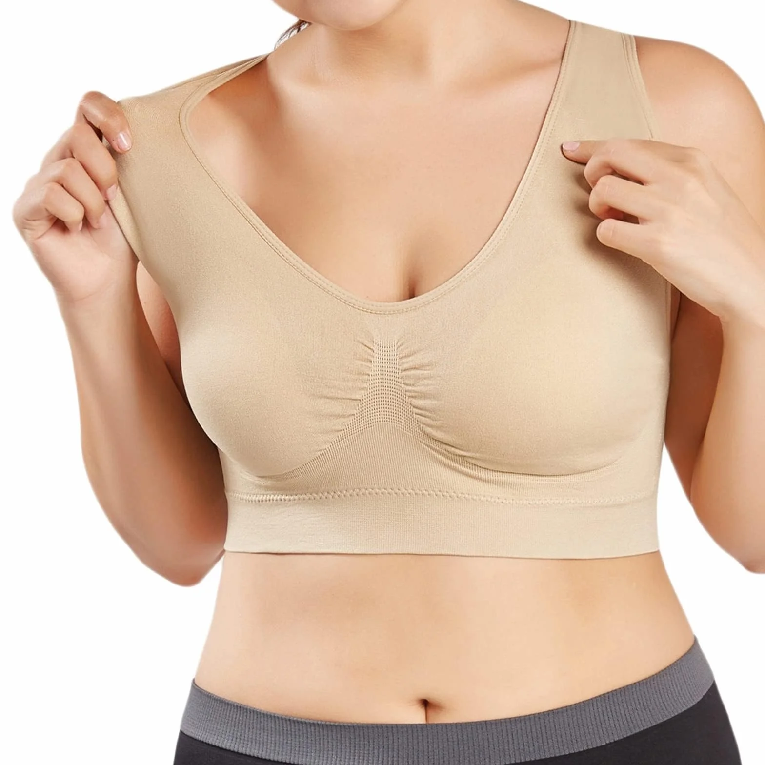 Soutien-Gorge Grande Taille Pleine Tasse sans Bretelles Dos Nu Femme Sport