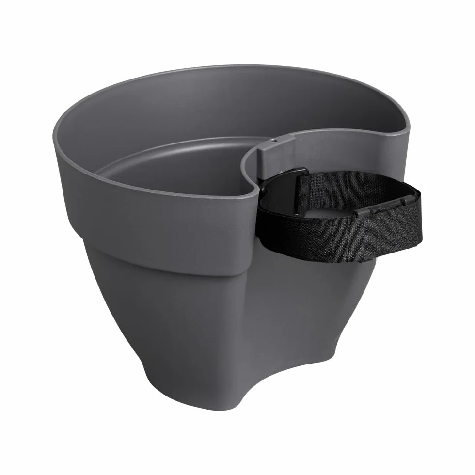 Elho Vibia Campana Pot Gouttière 40 - Doniczka Ø 21.6 x H 16.3 cm - Czarna/Antracyt