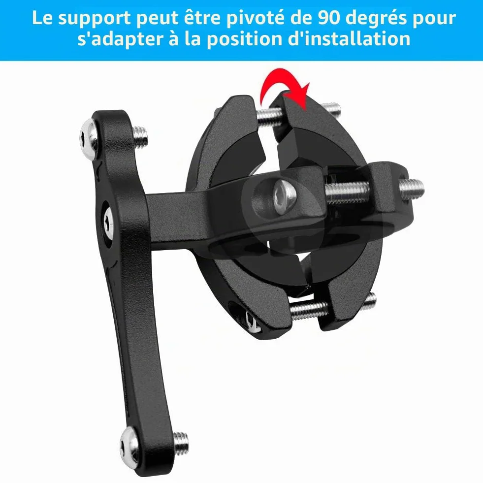 Bicyclette VTT Support Adaptateur pour Porte Bouteille en Alliage d'Aluminium, Facile à Installer Vélo Fixation pour Porte Bidon Verrouillé Double Face sur Guidon Tige De Selle, Noir