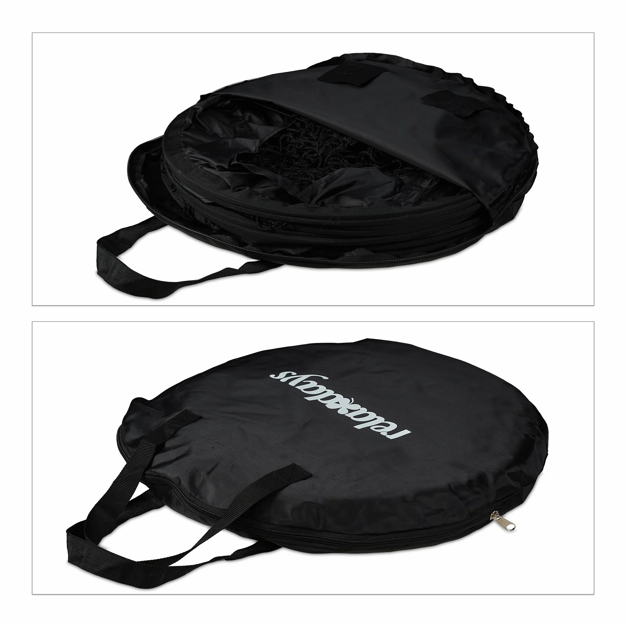 Relaxdays Pop Up Tore 2er Set, Faltbare Fußballtore für Garten, 77 x 122 x 83 cm, Schwarz
