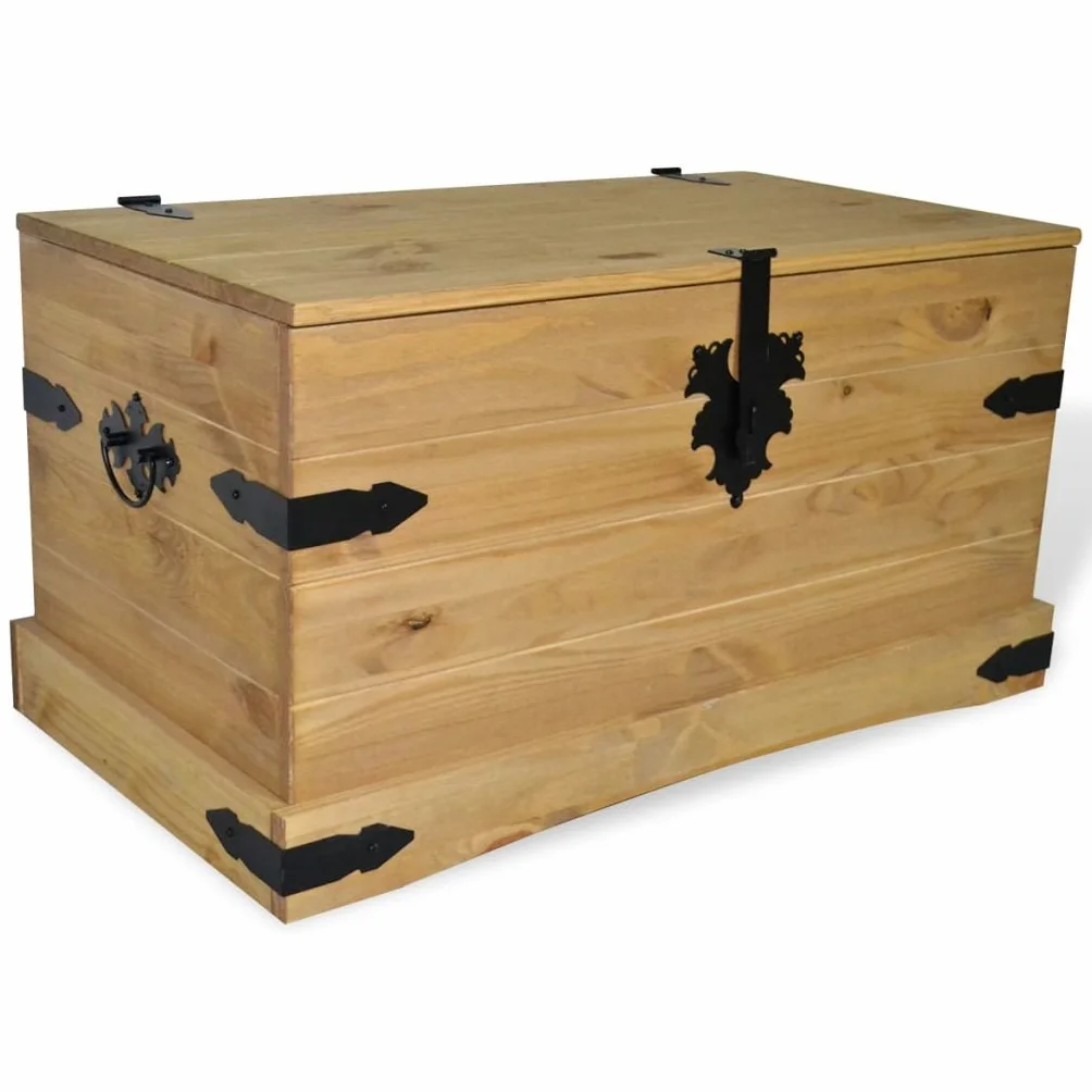 Festnight Boîte de Rangement Corona 91x49,5x47 cm Pin Mexicain