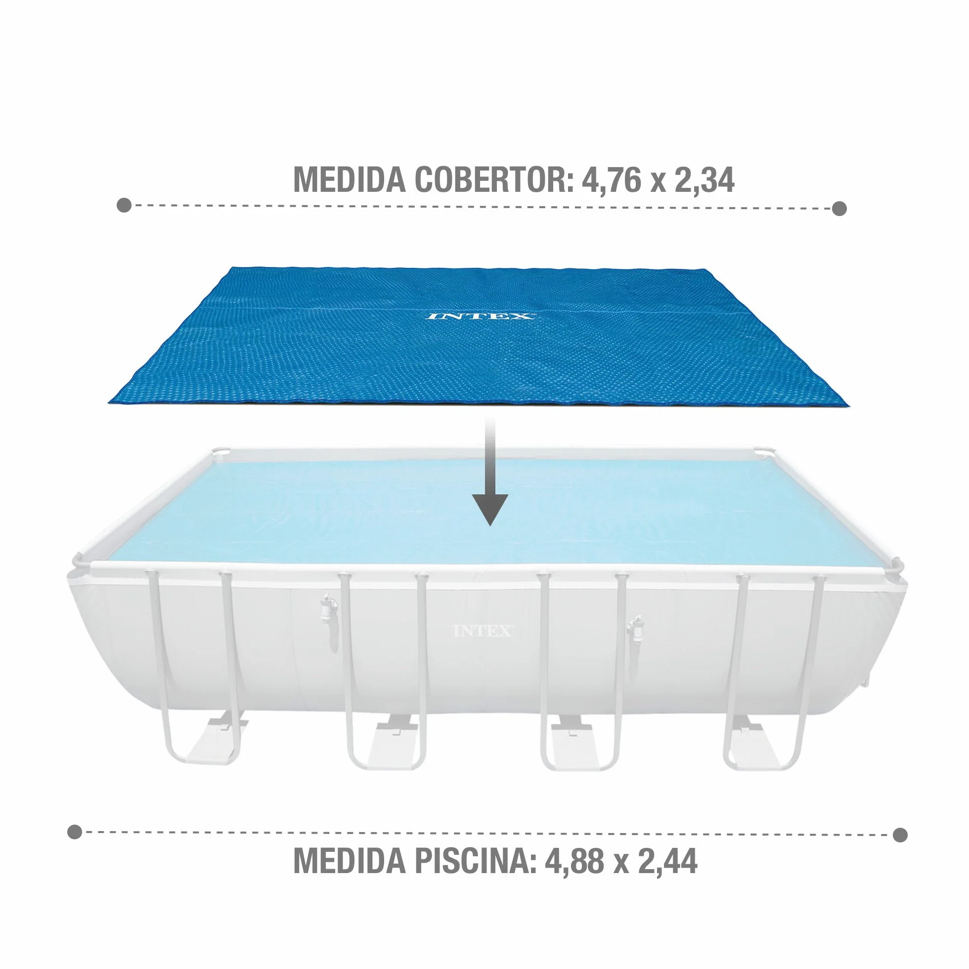 Intex Bâche Solaire rectangulaire Ultra Frame 488 x 244 cm Bleu