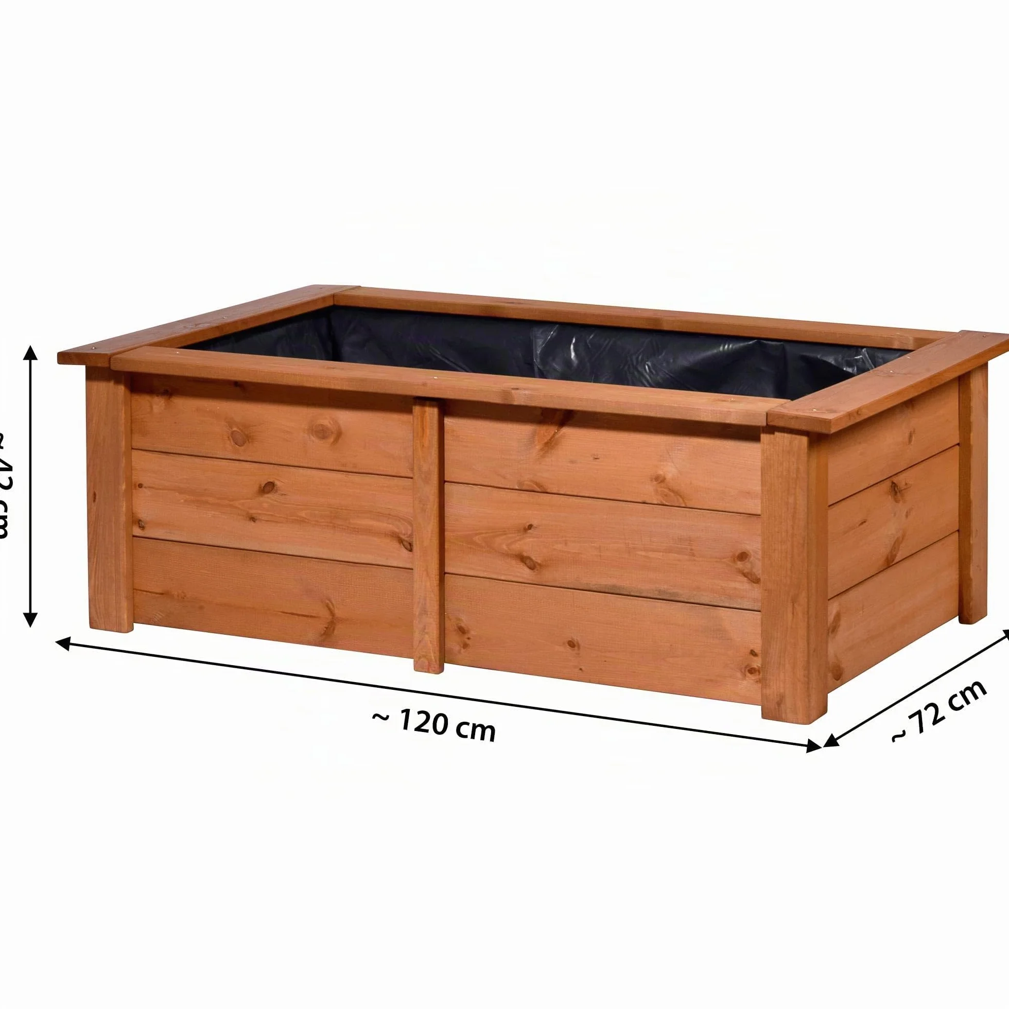 Dobar Étang de Jardin en Bois Robuste 120 x 72 x 42 cm avec Bâche de Protection