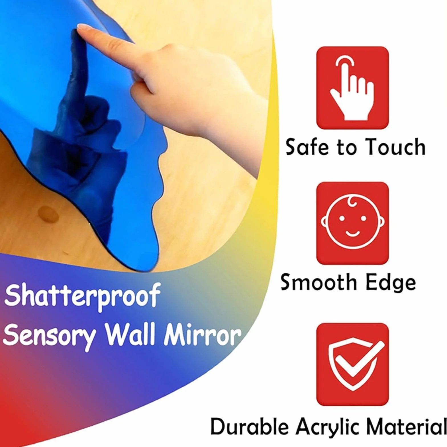 Miroir mural sensoriel à bulles en acrylique 3 pièces décoration amusante relaxante