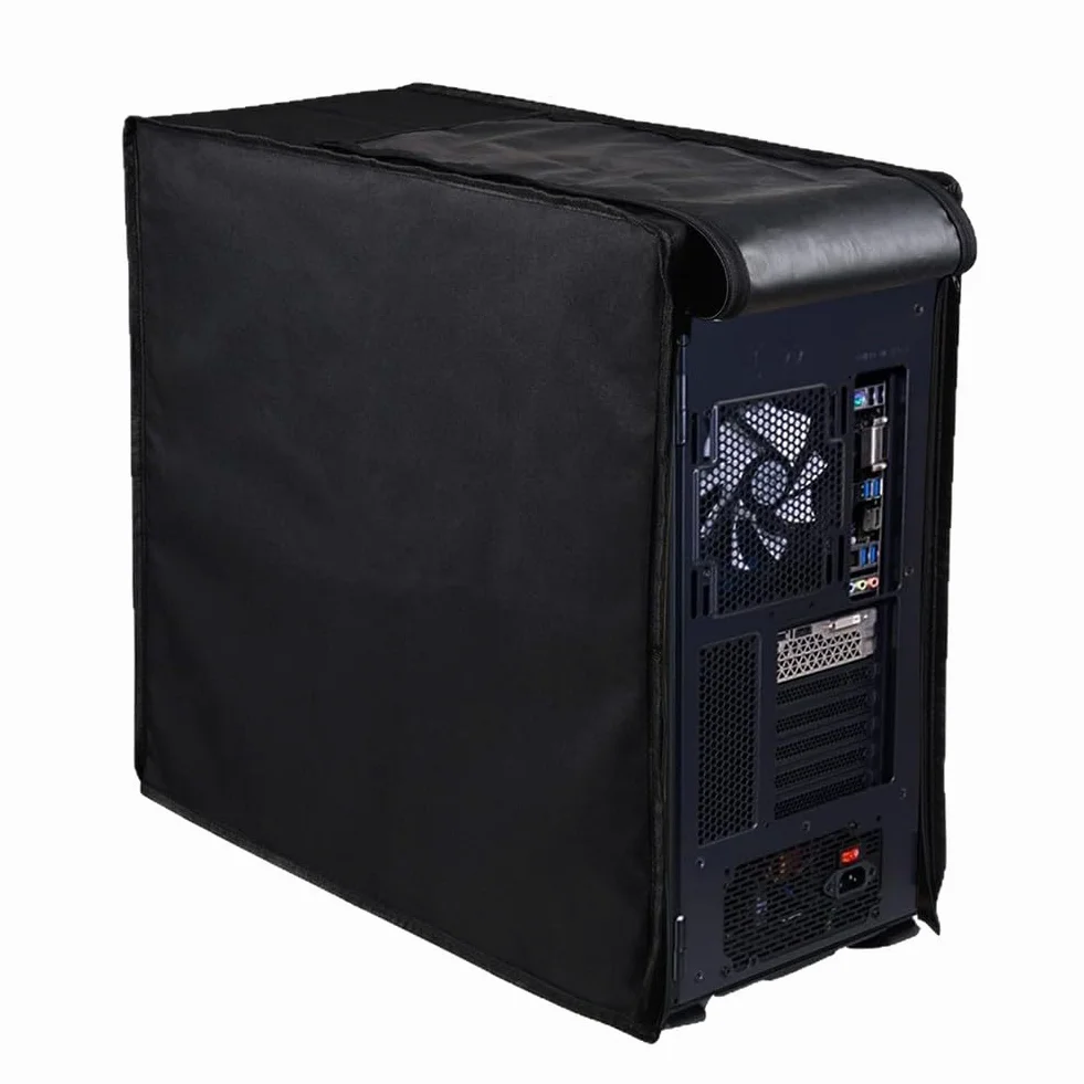 Housse d'ordinateur imperméable pour tour PC, housse anti-poussière en nylon Oxford 420D avec fermeture éclair (50 x 21 x 46 cm)