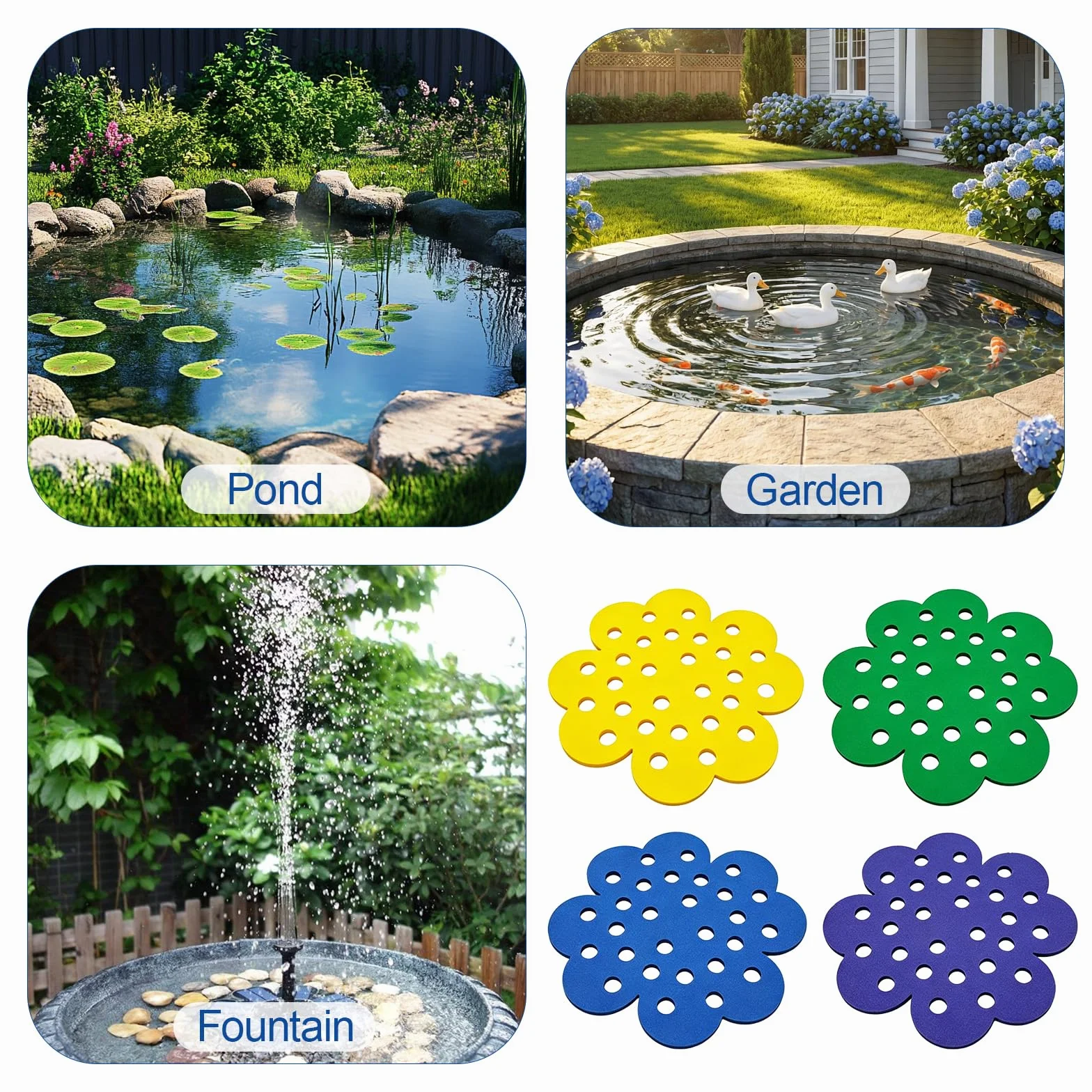 Abreuvoir pour Insectes 4 Pièces avec Îlot Flottant, Point d'Eau pour Jardin Abeilles Papillons