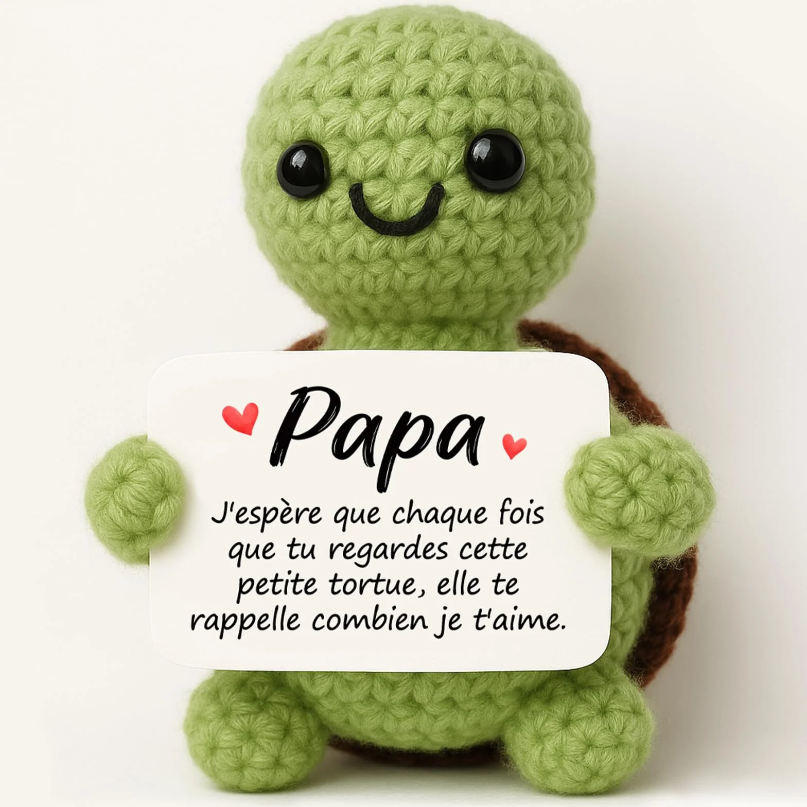 Tixlux Cadeau Papa, Tortue Positive Fait Main, Décoration Bureau Maison