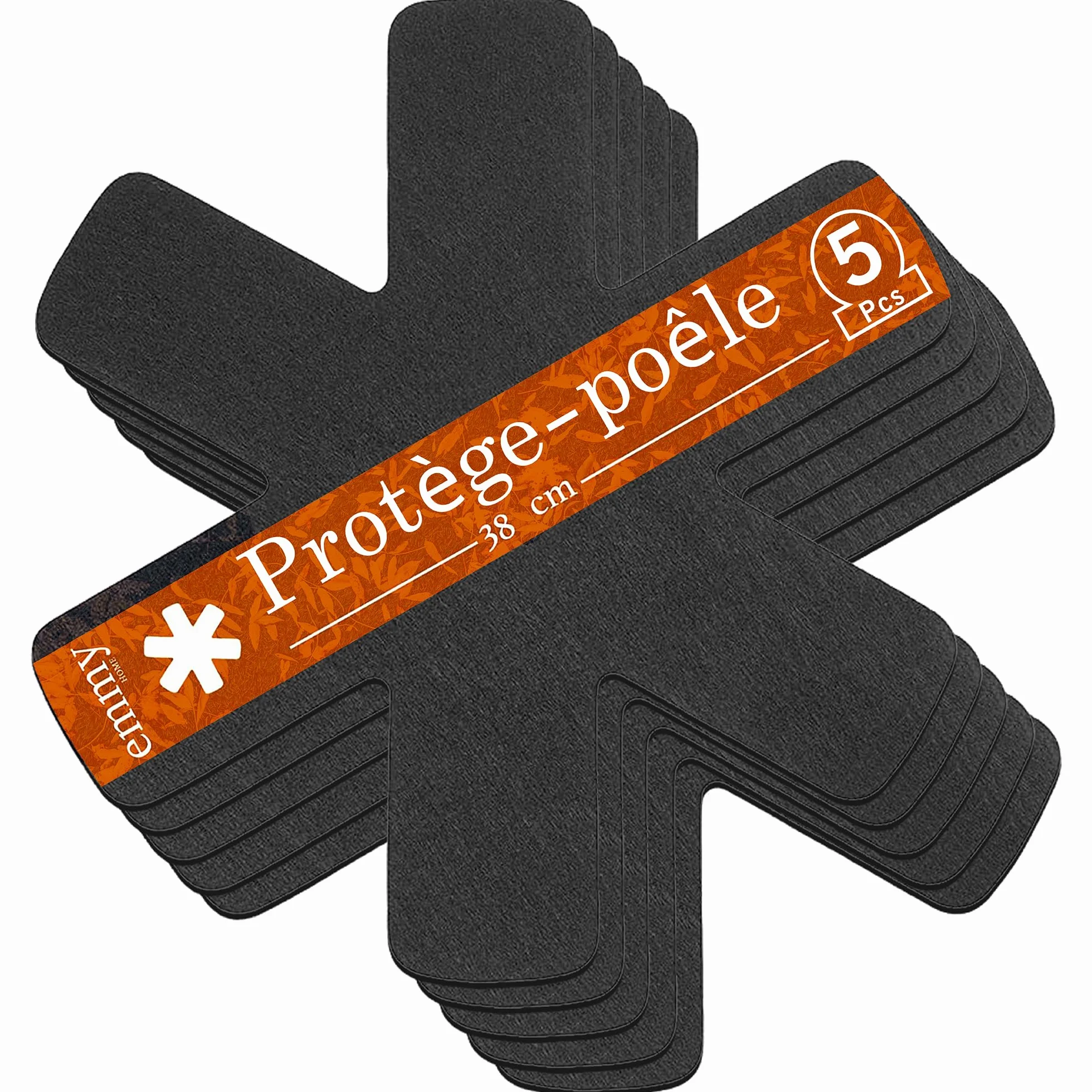 Protège poêle 38 cm 5 pièces Protection casseroles Coussinets d'espacement cuisine anti-rayures