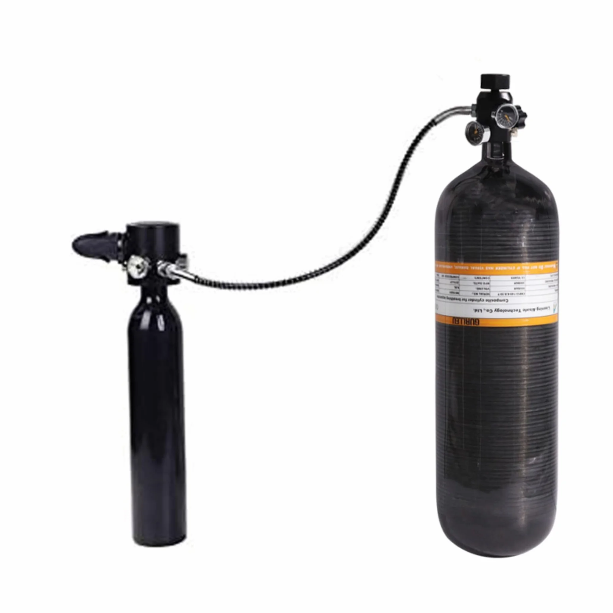 TUXING M18 x 1,5 Filetage 4500 psi Paintball Station de remplissage PCP Régulateur de pistolet à air double jauge Valve de réservoir d'air avec tuyau haute pression de 50,8 cm (non régulé) pour