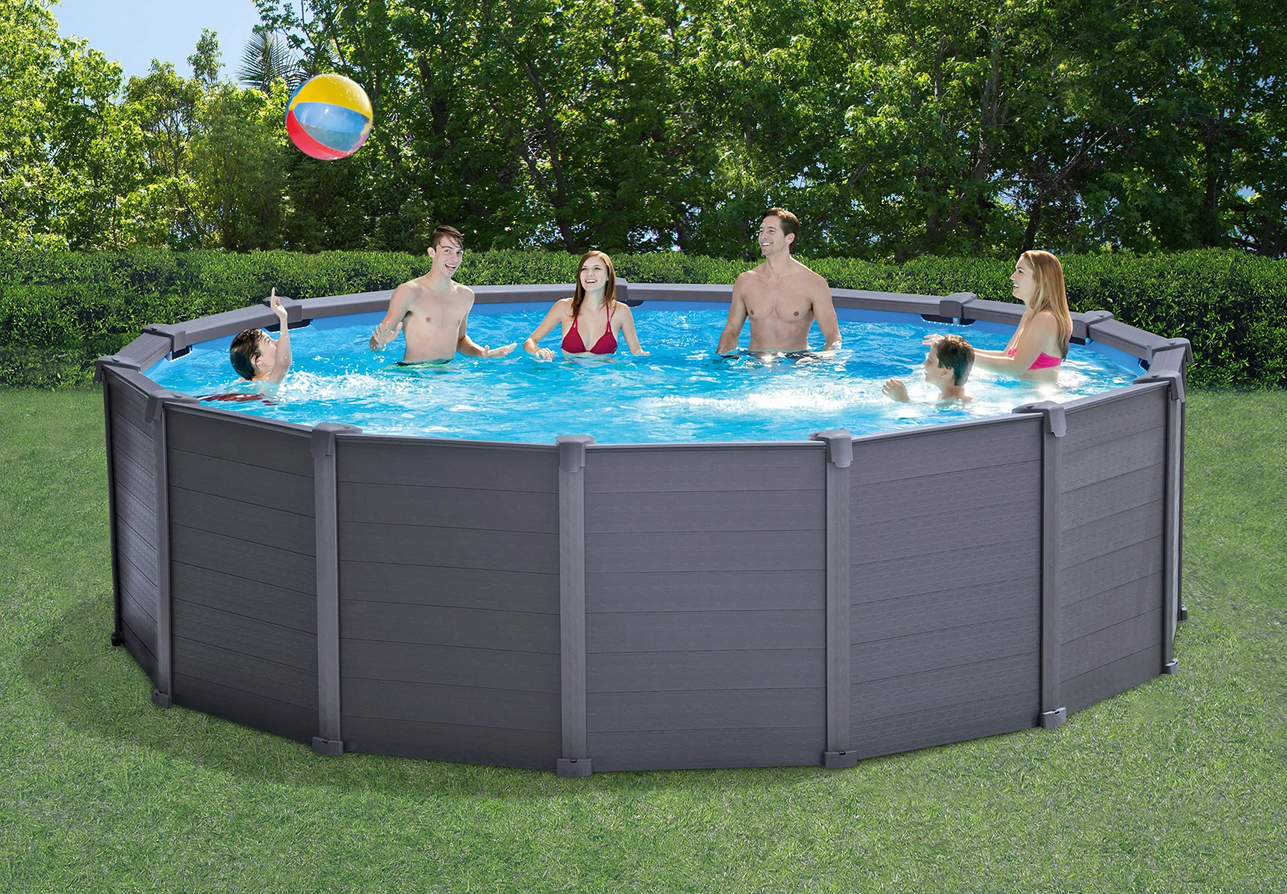 Intex Kit Piscine Graphite 4,78 x 1,24m