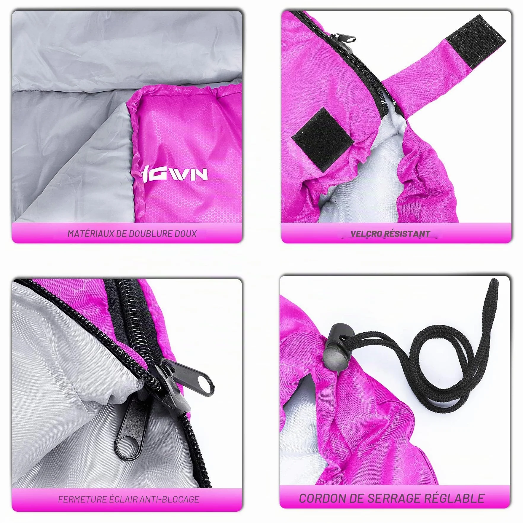 Sac De Couchage Adulte Enfant, Sac de Couchage Compact de Camping et Randonnée 3-4 Saisons Hiver l'été Sleeping Bag Leger Imperméable pour Interieur Extérieur