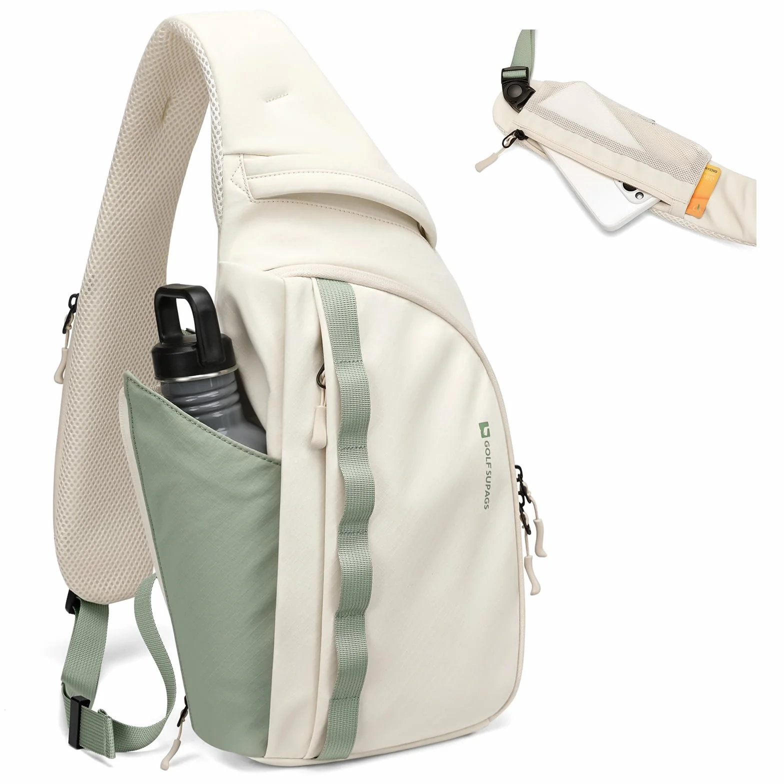 GOLF SUPAGS Sac Bandoulière Homme Femme Léger Résistant à l'Eau Polyvalent pour l'Extérieur Cyclisme Voyages