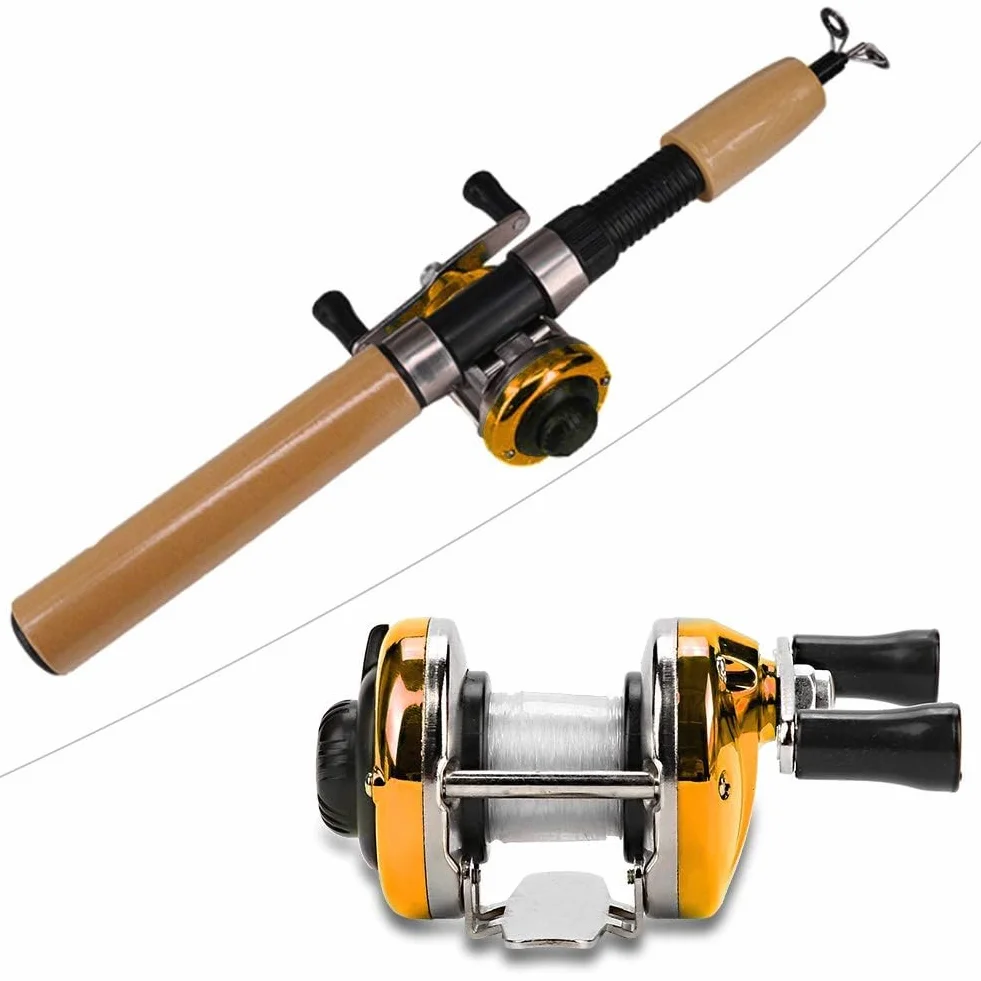 Moulinet de Pêche sur Glace 3.5 Pouces Durable Résistant à la Corrosion Léger Portable Océans Rivière Bleu